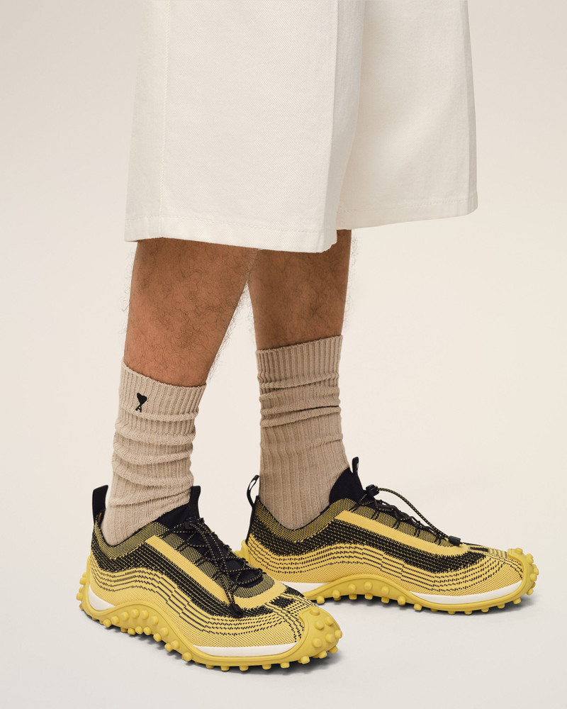 AMI Paris YELLOW KNIT MIRAGE SNEAKERS outlook