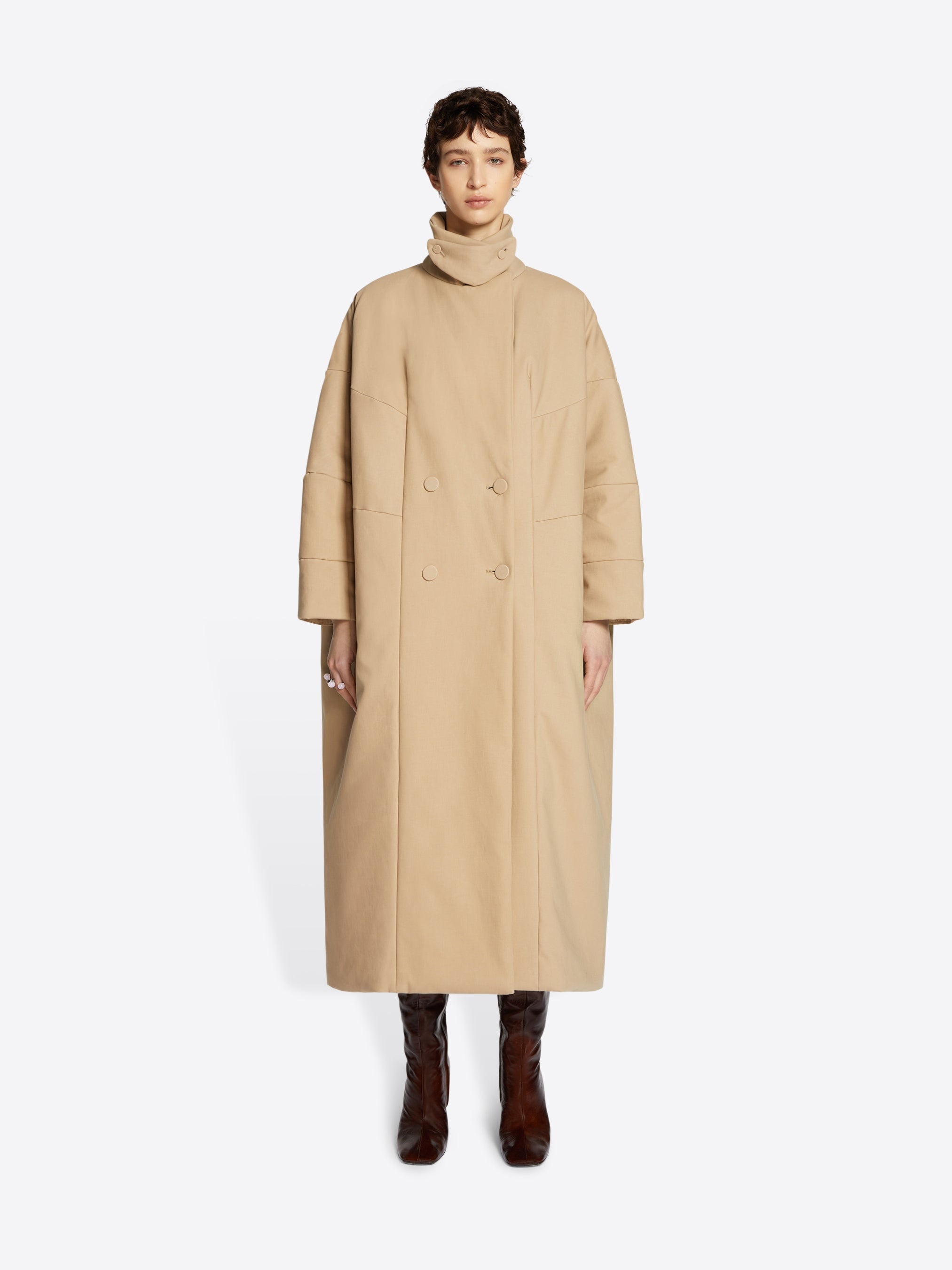 LONG COCOON COAT - 2