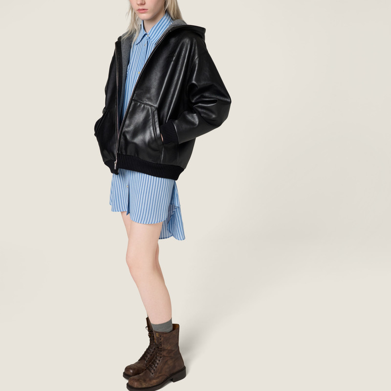 Nappa leather hoodie jacket 4