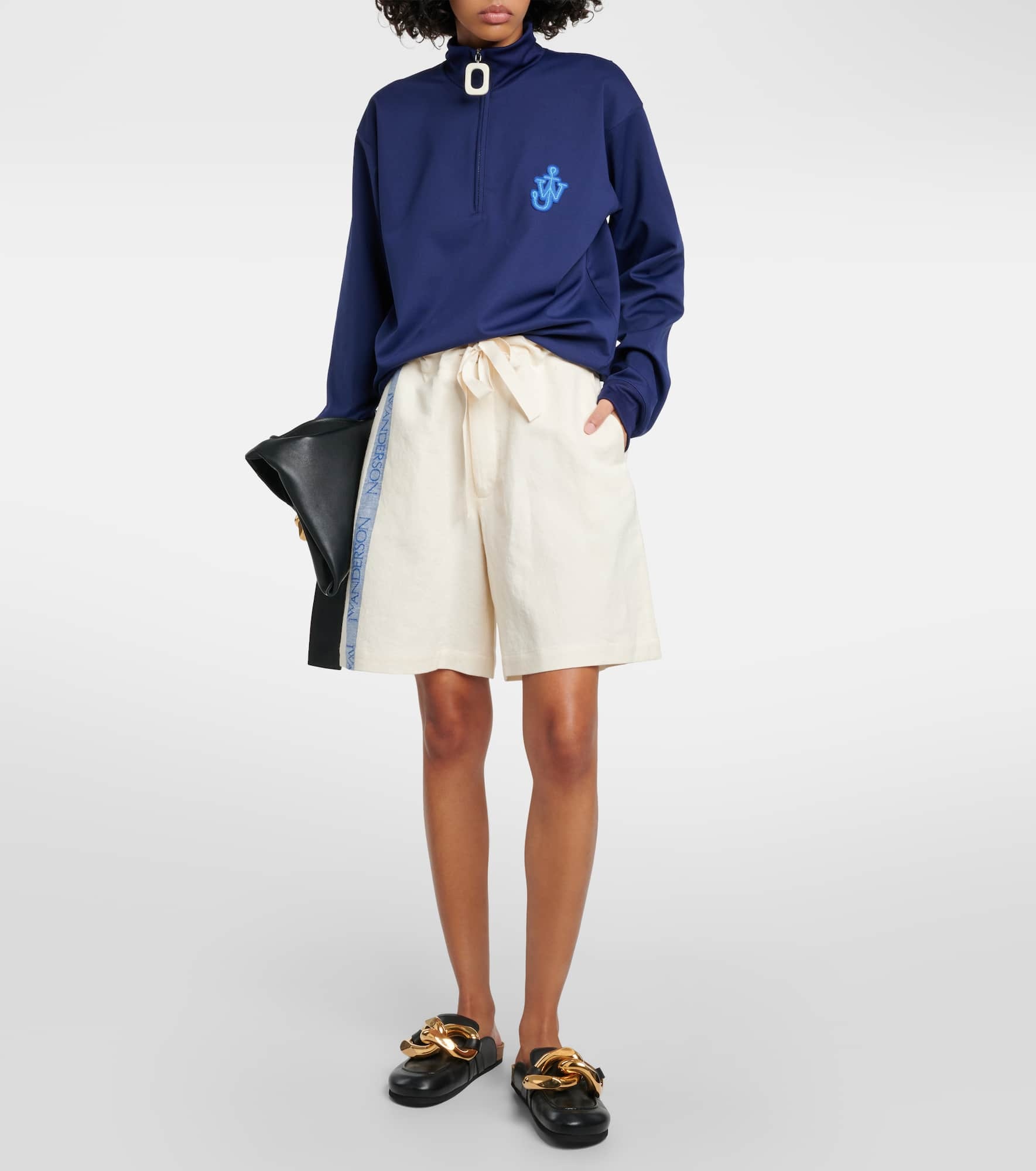 High-rise cotton and linen shorts - 2