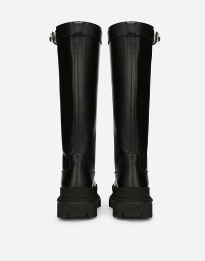 Dolce & Gabbana Calfskin boots with branded strap outlook