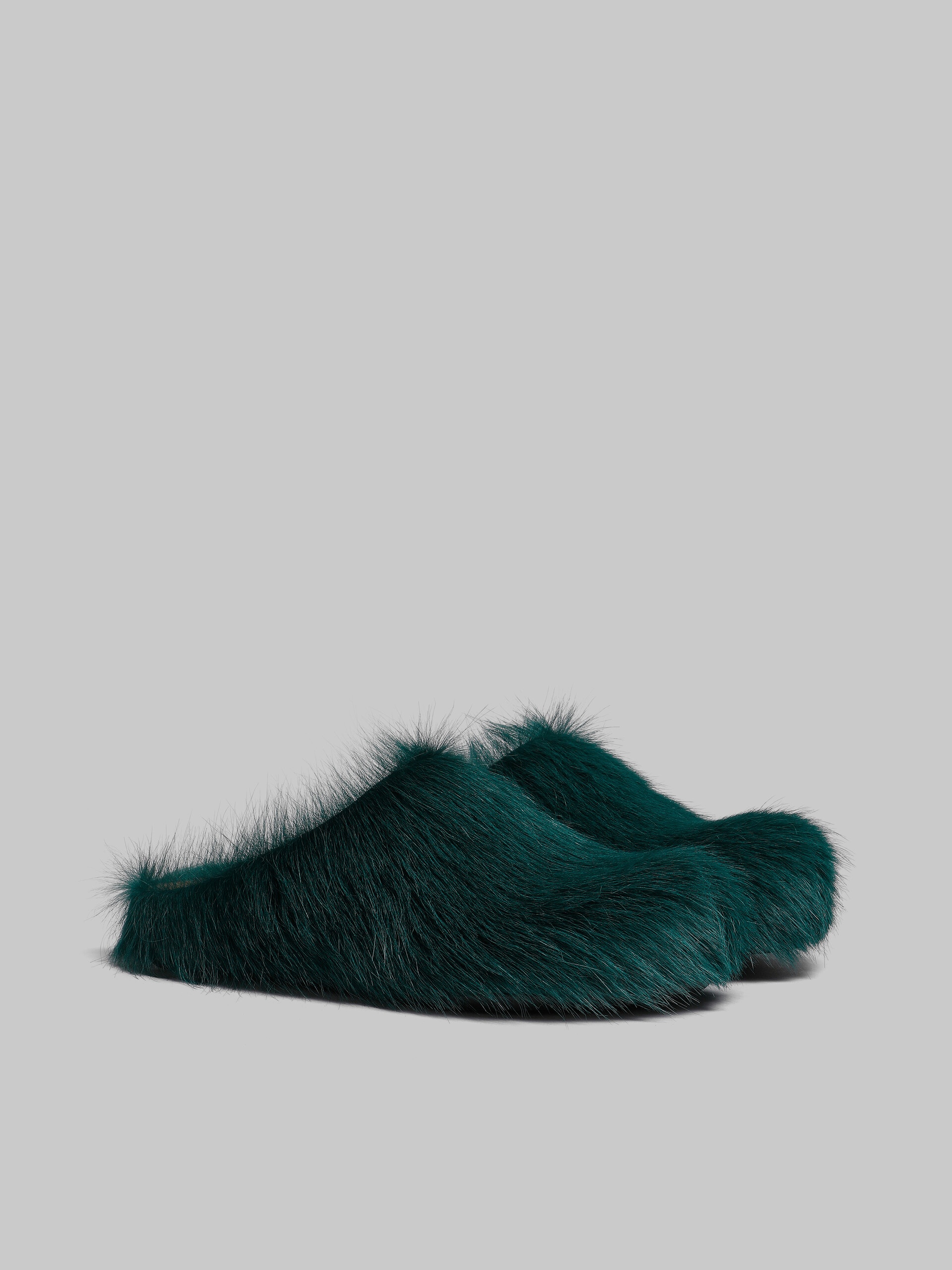 SEA GREEN LONG-HAIR CALFSKIN FUSSBETT SABOT - 2