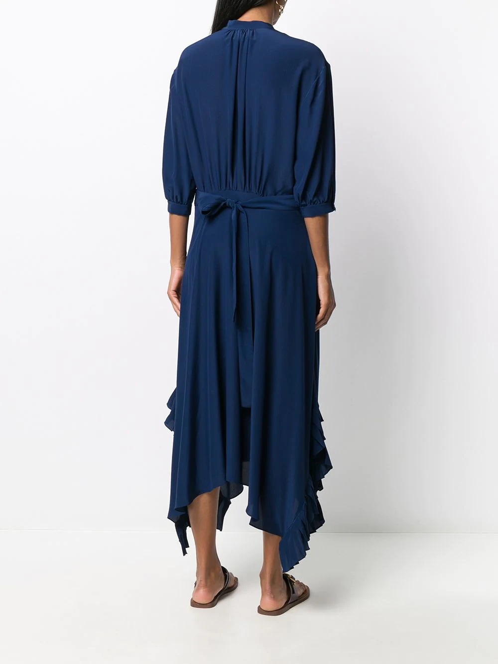 asymmetric hem midi dress - 4