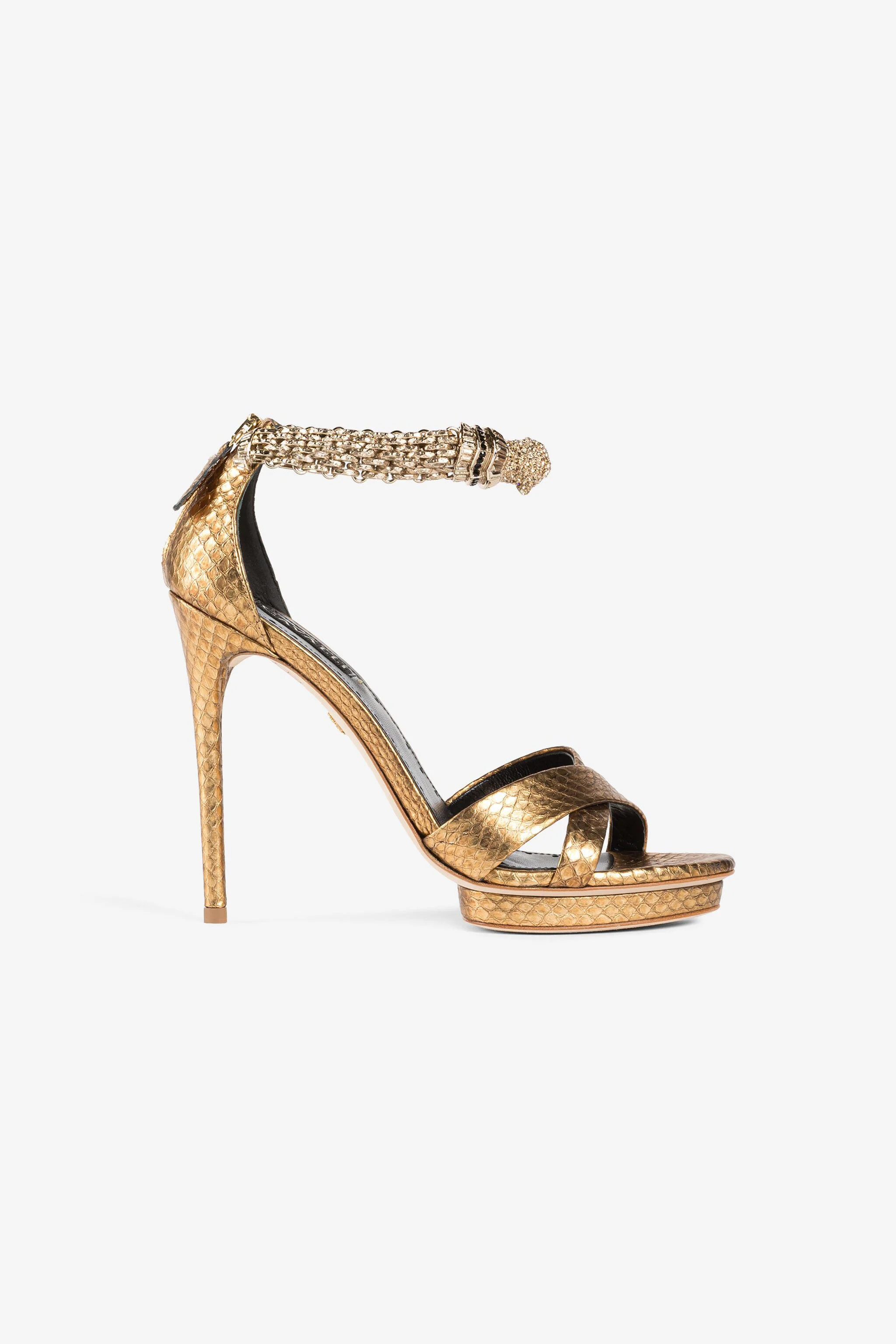 Panther-head high-heel sandals - 1