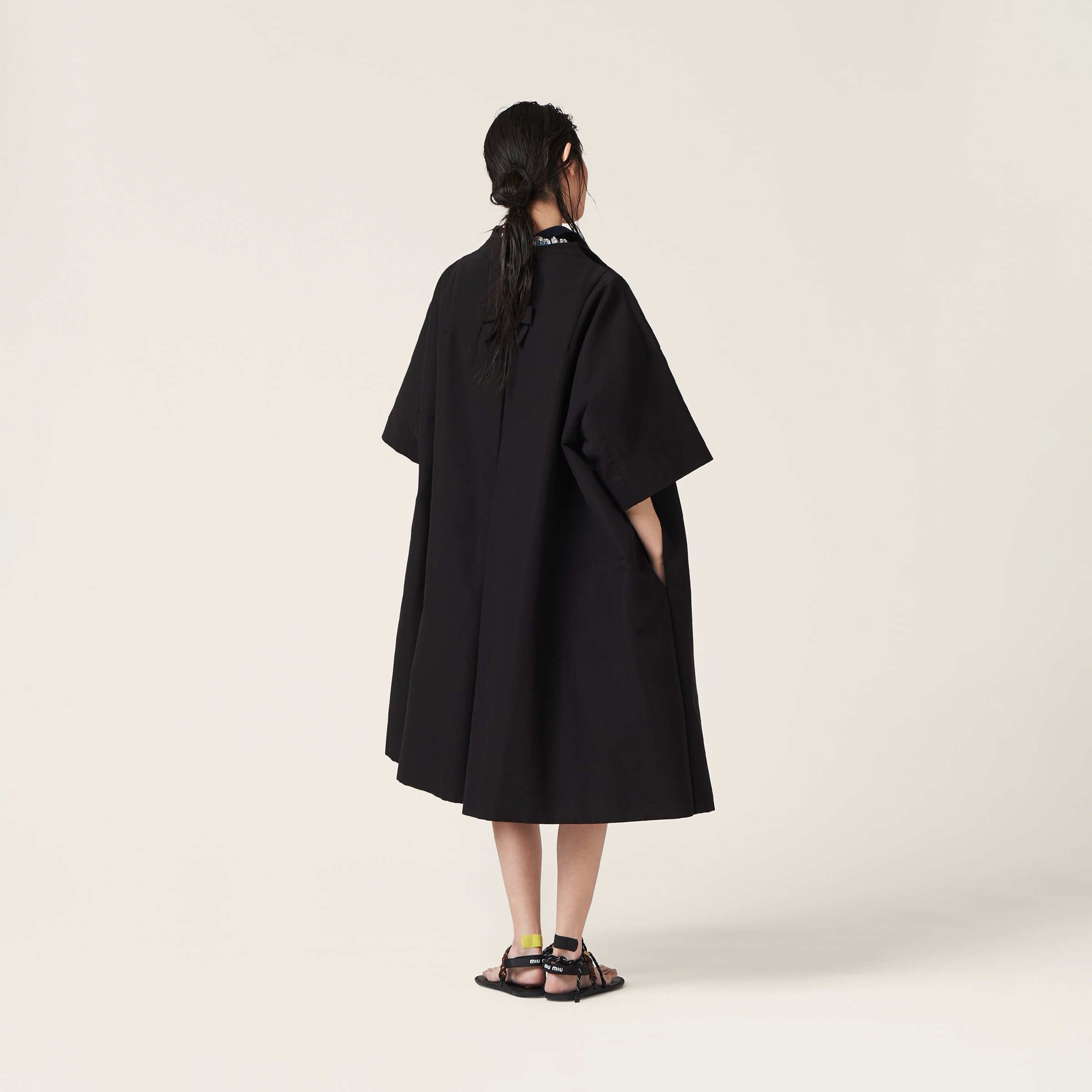 Single-breasted grosgrain cape - 3