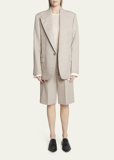 Victoria Beckham Darted-Sleeve Tailored Wool Jacket outlook