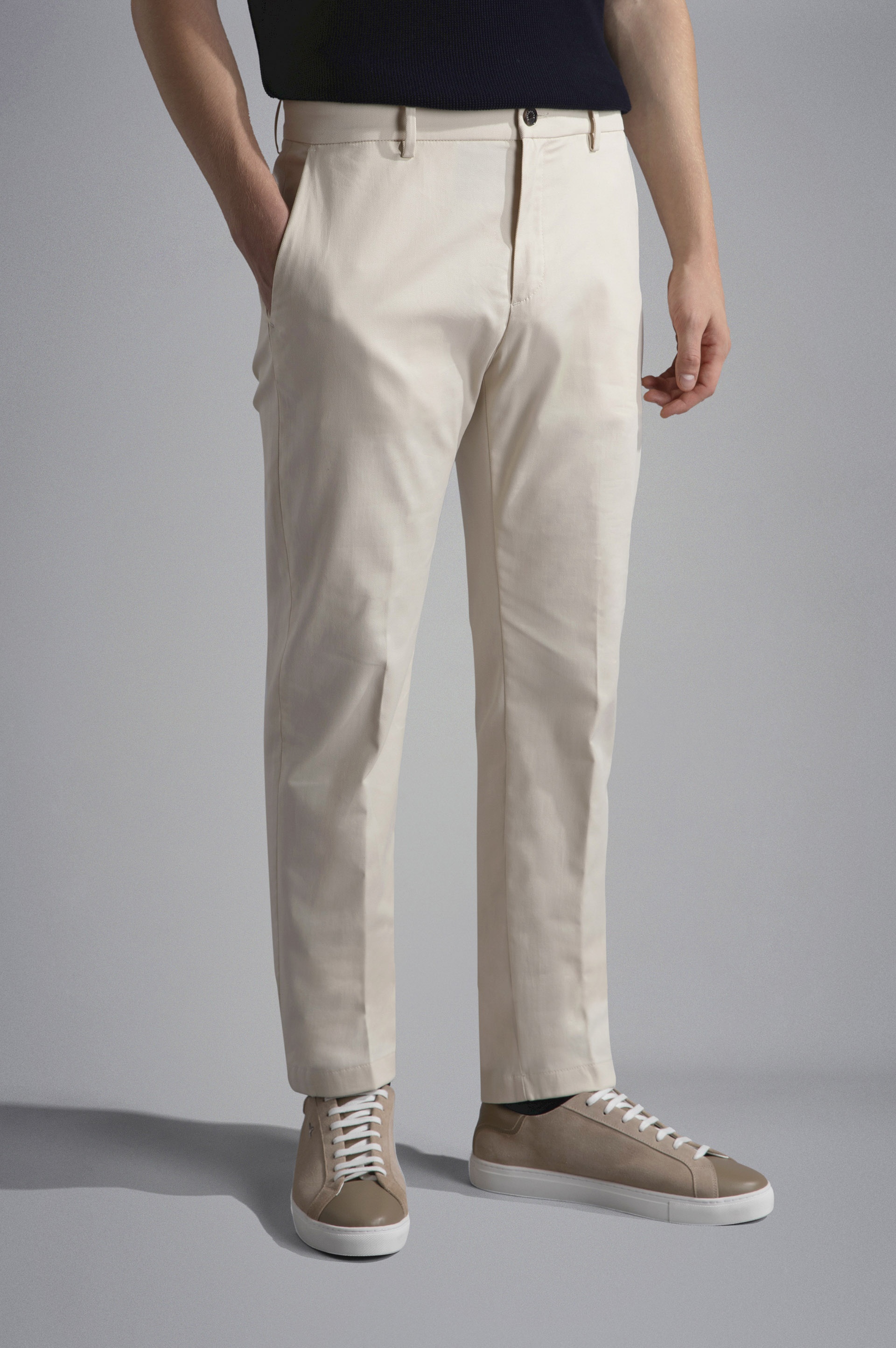 COTTON STRETCH CHINO TROUSERS - 6