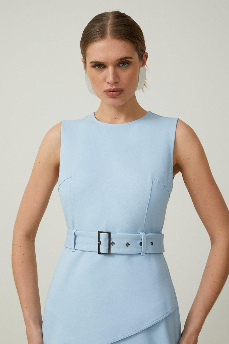 KAREN MILLEN Ponte And Georgette Jersey Pleated Maxi Dress outlook