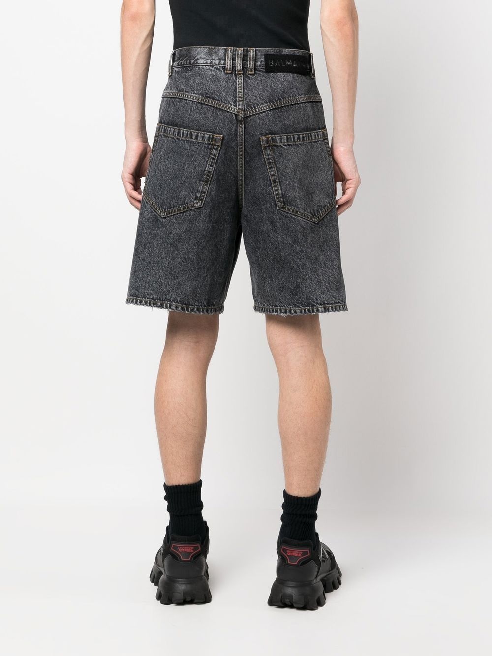 acid-wash denim shorts - 4