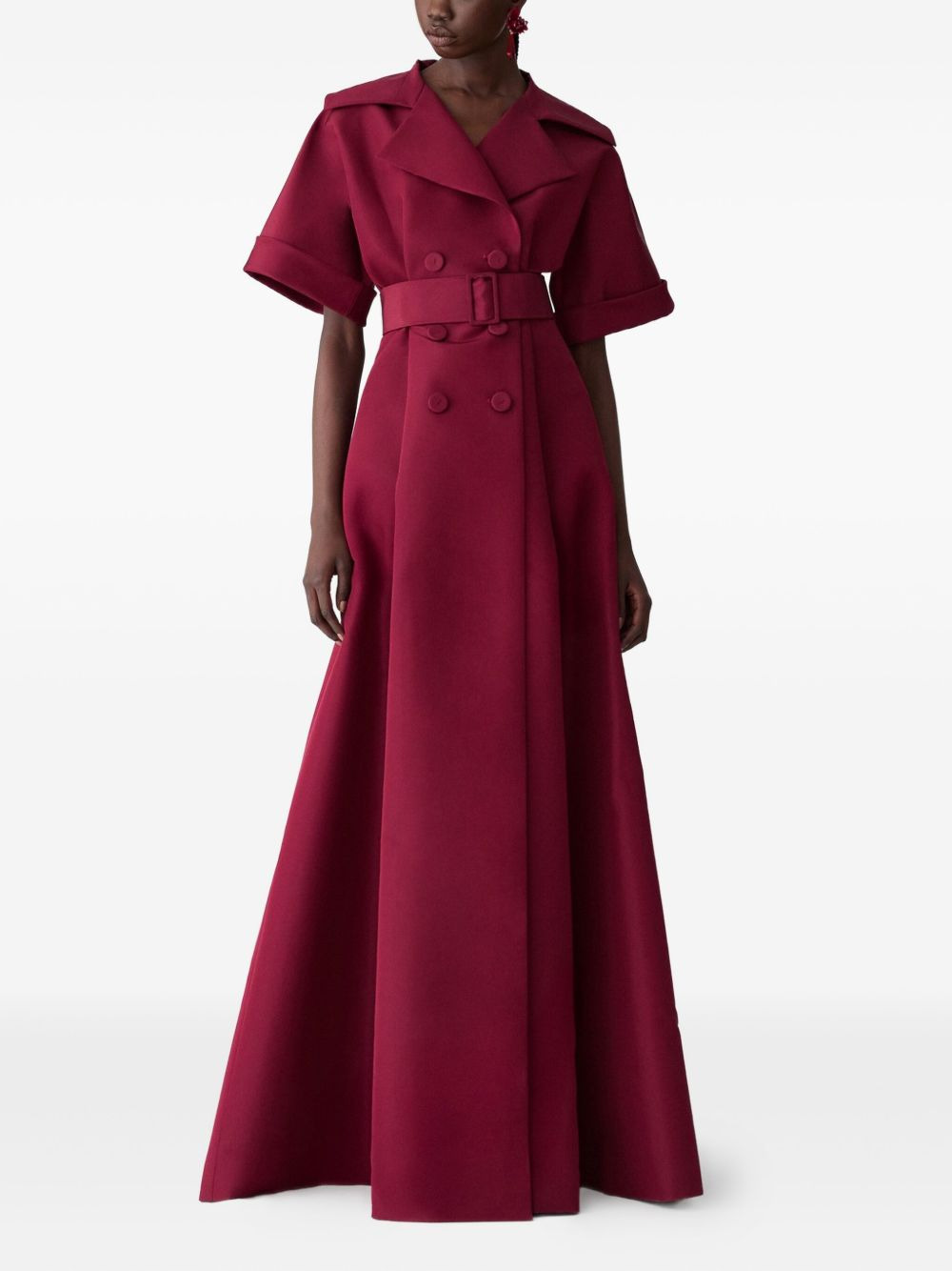 belted short-sleeve maxi dress - 2