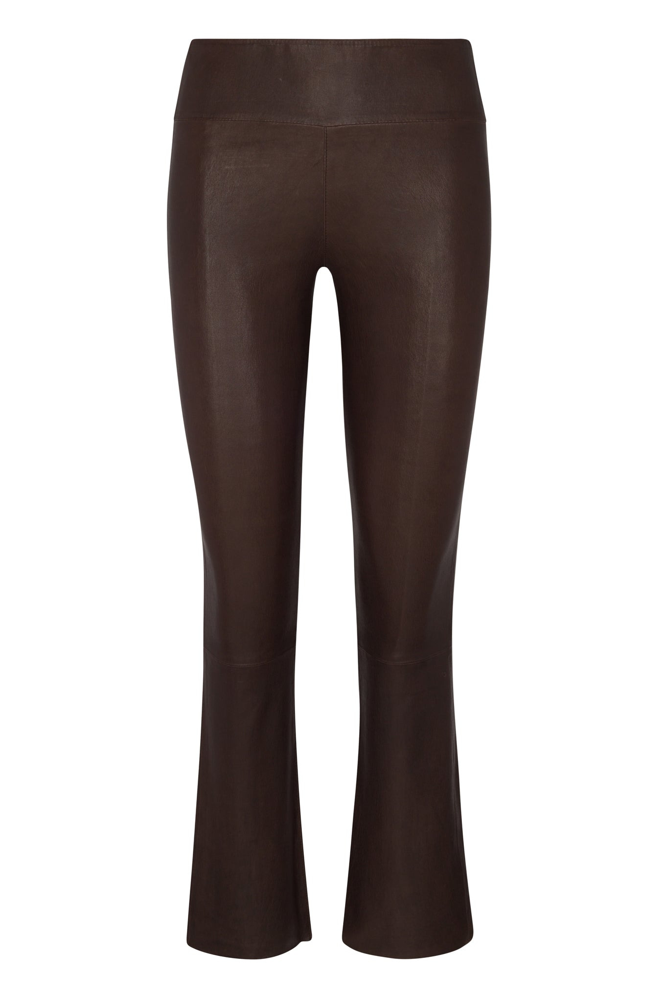 DARK CHOCOLATE LEATHER ANKLE FLARE - 4