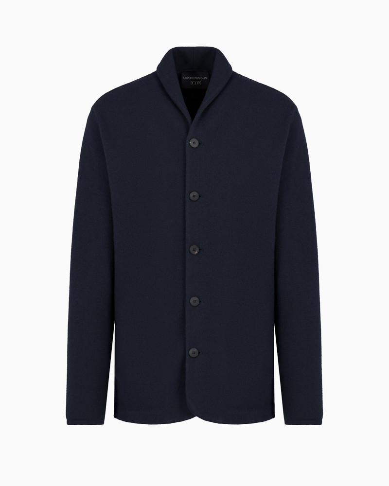 Icon plain-knit virgin-wool jacket 1