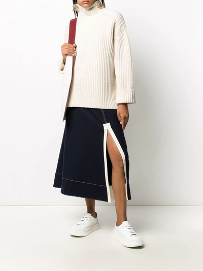 Jil Sander A-line side slit midi skirt outlook