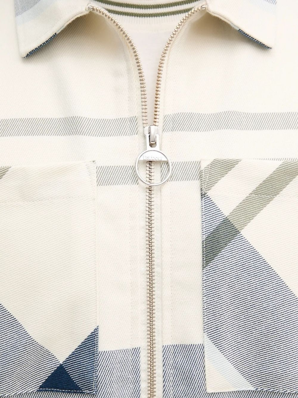 checked zip-front shirt - 3