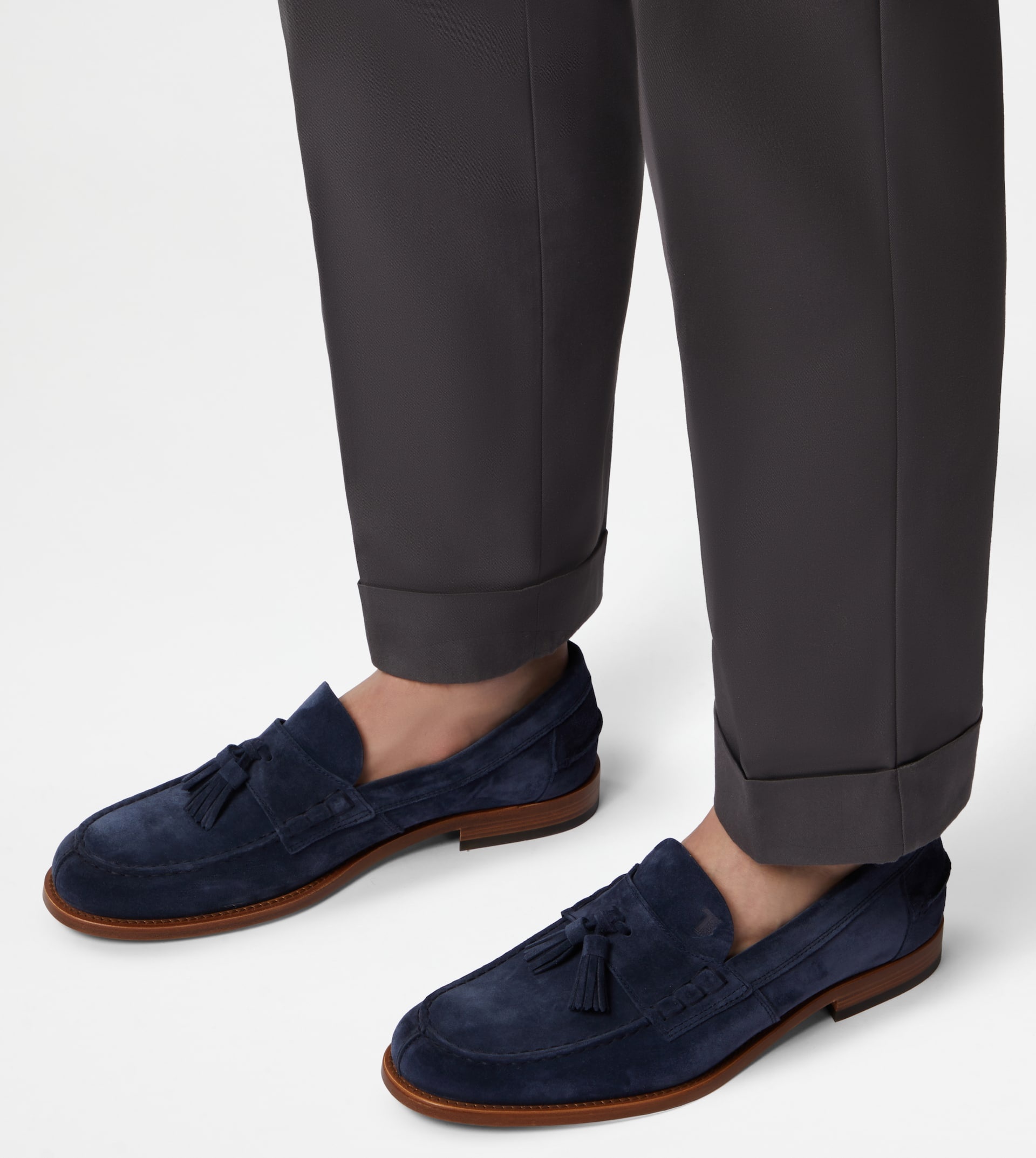 LOAFERS IN SUEDE - BLUE - 6