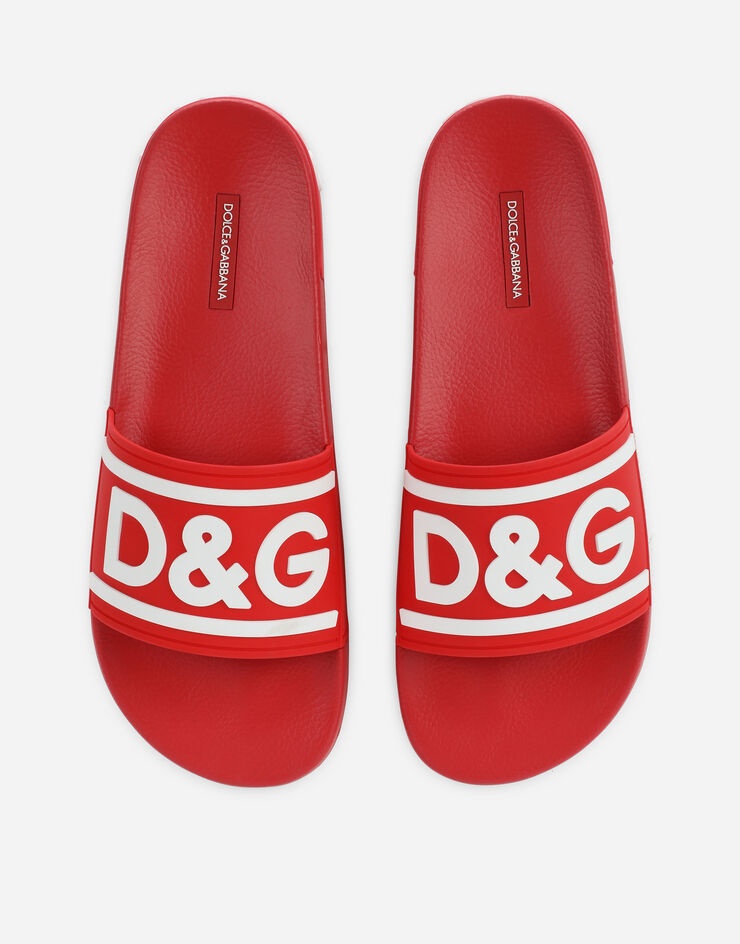 Rubber beachwear sliders with DG logo - 4