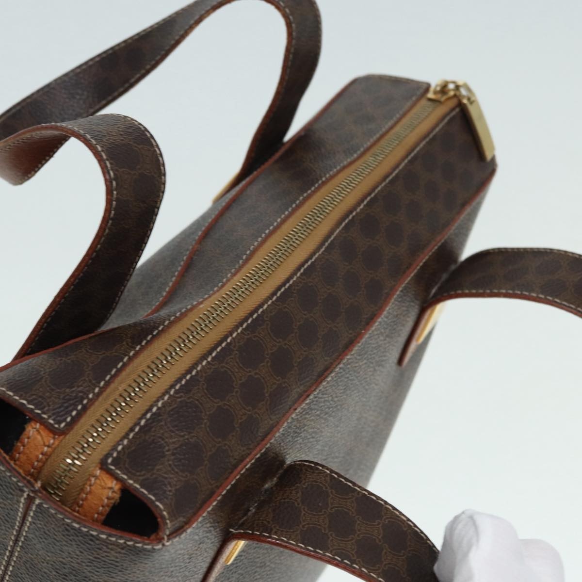 CELINE Macadam Canvas Hand Bag Pvc Brown - 6