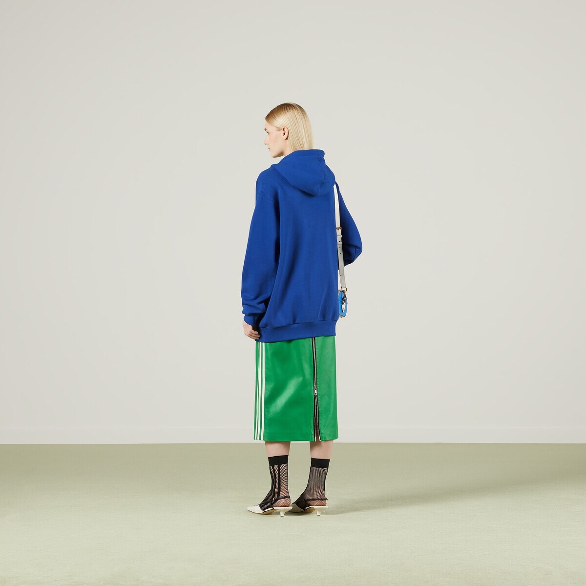 adidas x Gucci zip leather skirt - 3