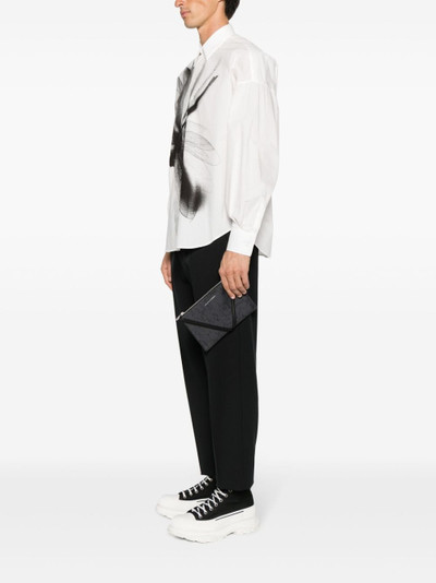 Alexander McQueen logo-print clutch bag outlook
