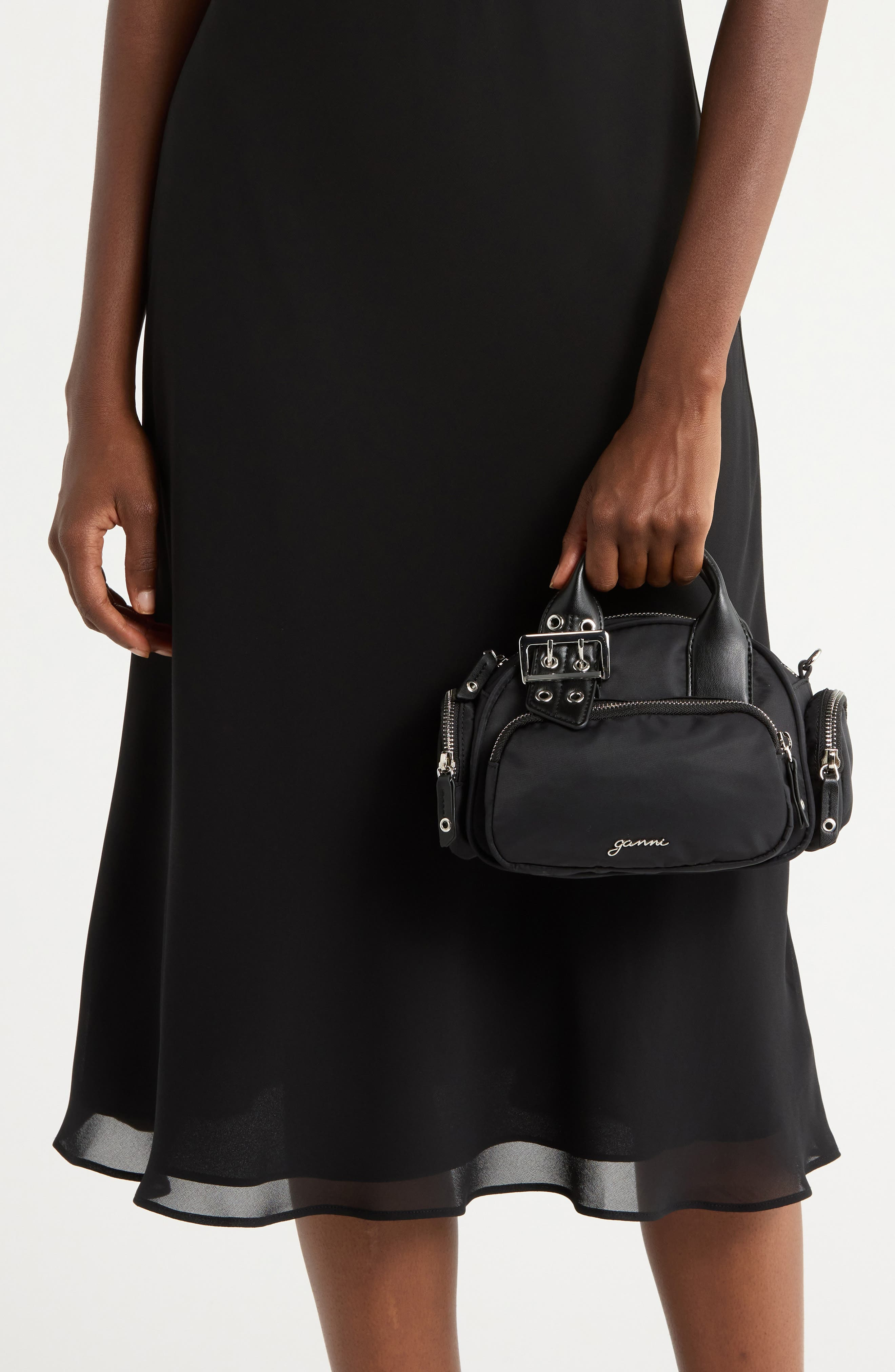 Ganni Small Bucky Polochon Crossbody Bag in Black at Nordstrom - 3