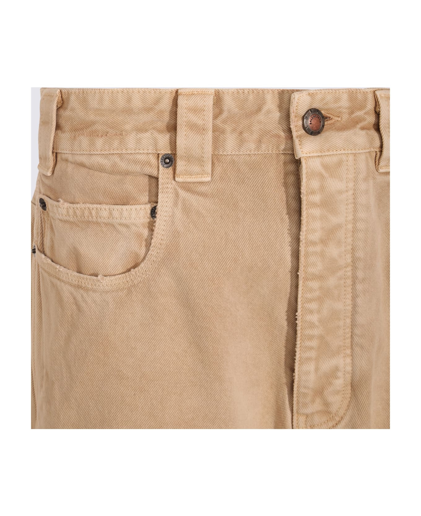 Beige Cotton Pants - 3