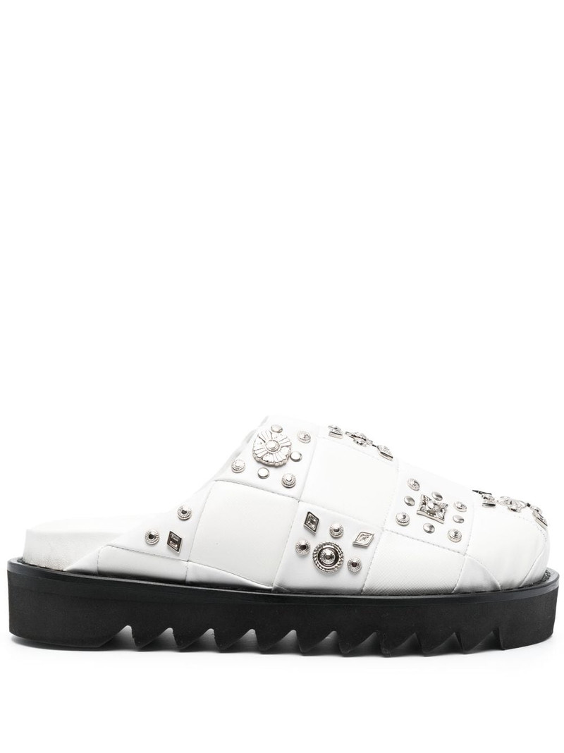 stud-embellished leather slippers 1