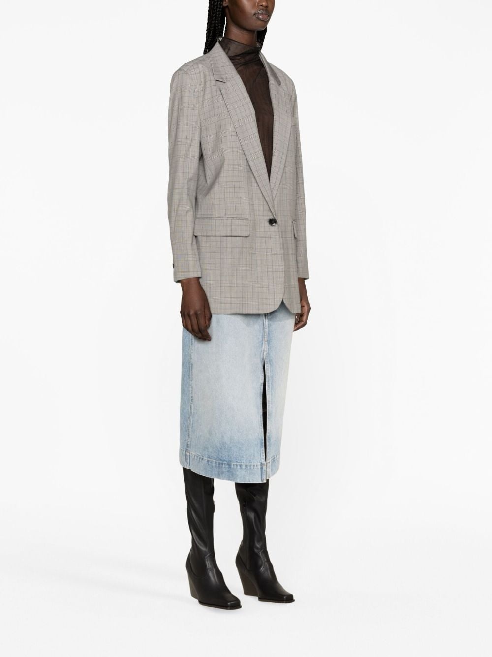 Kenzy checked virgin-wool blazer - 4