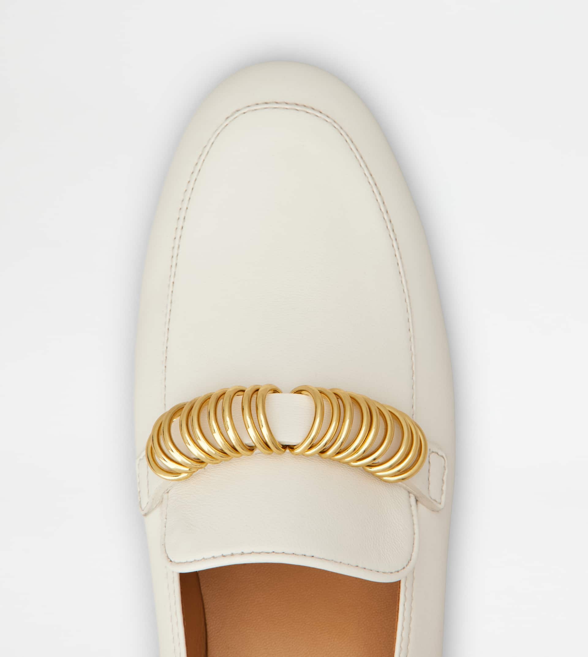 LOAFERS IN LEATHER - WHITE - 5