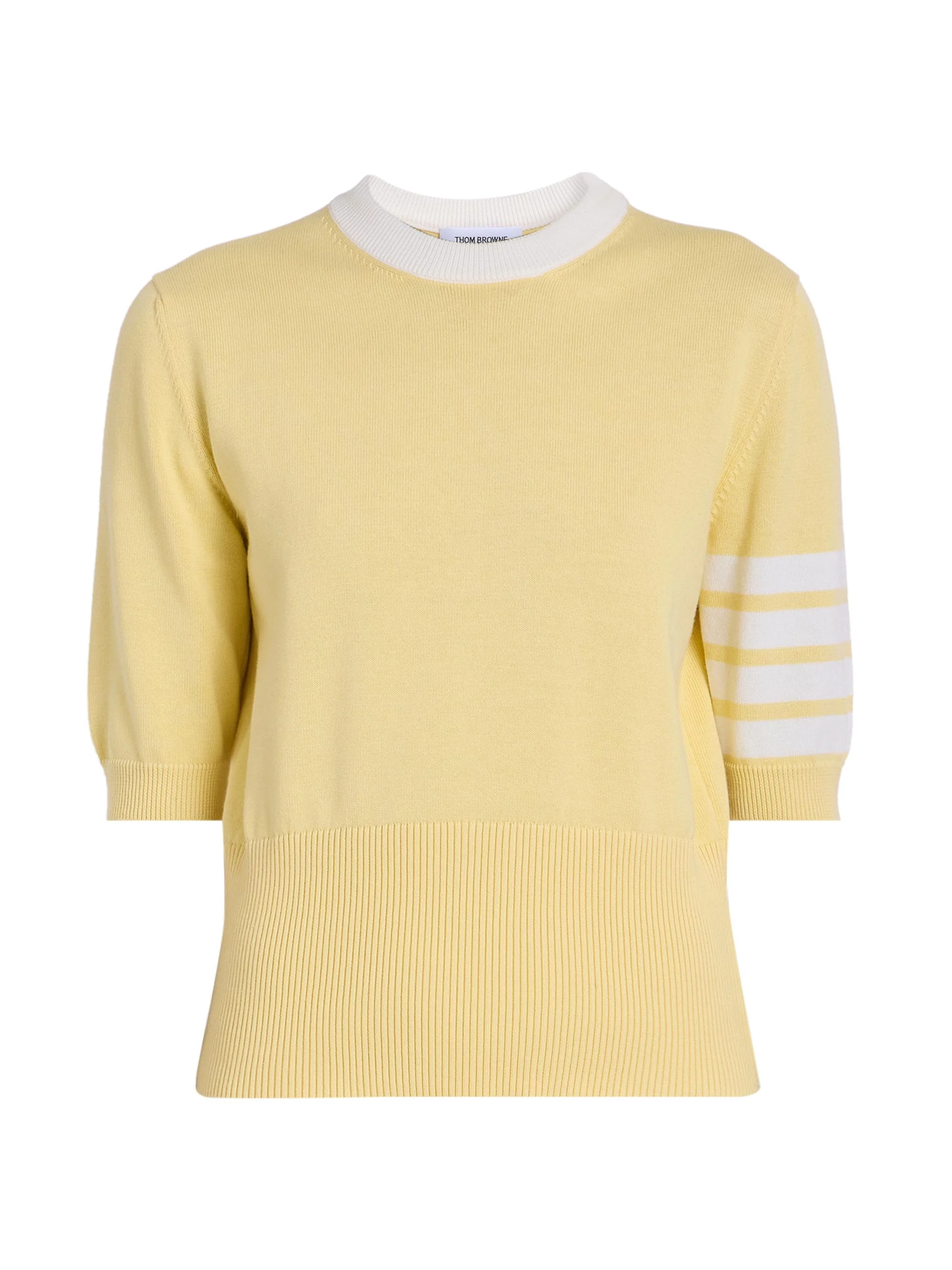 Women's Hector 4-Bar Intarsia-Knit Cotton Sweater - Light Yellow - 1