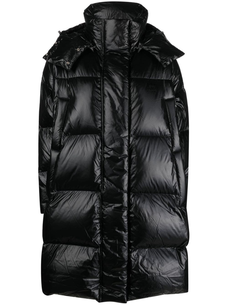 stripe-detail puffer coat - 1