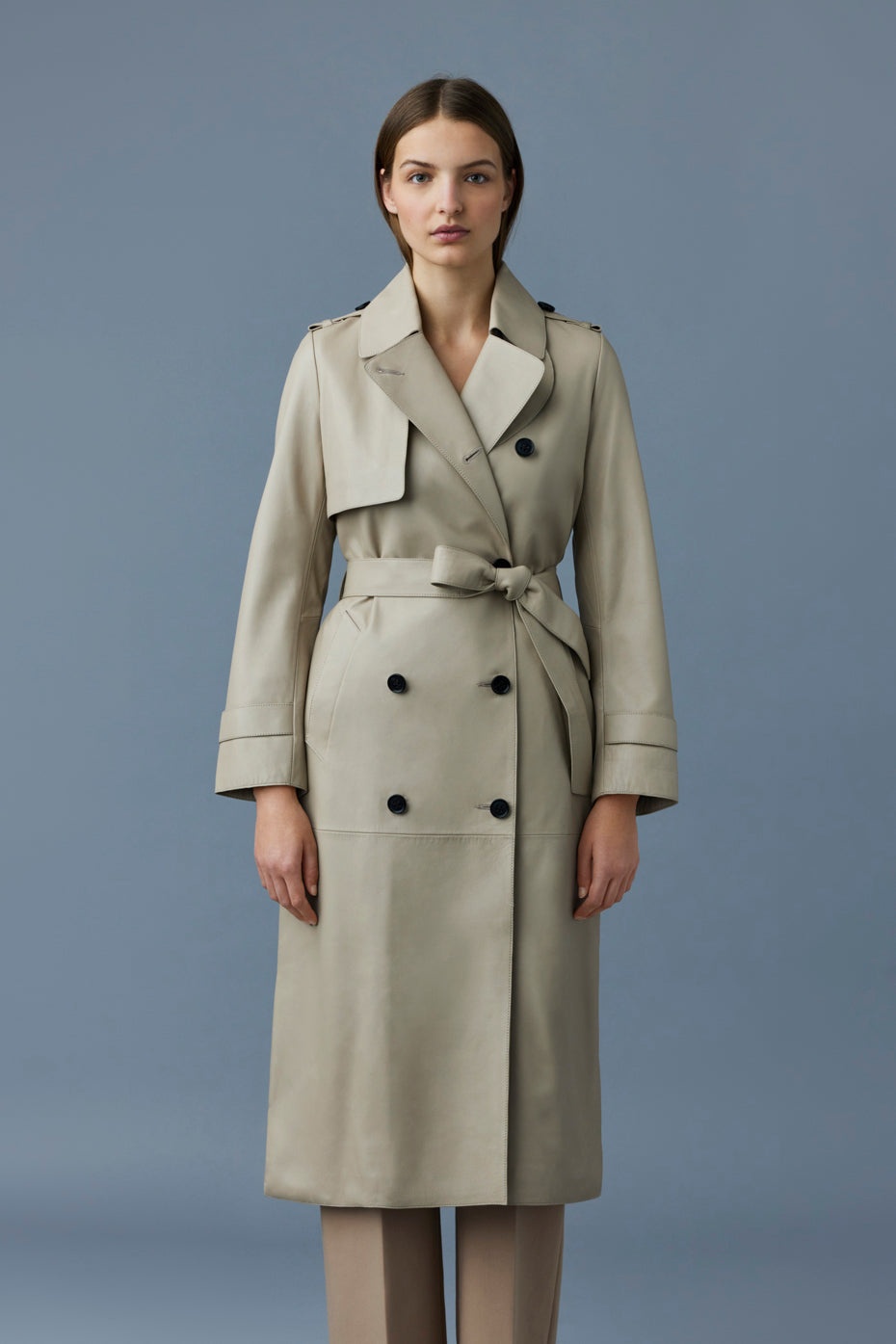 GAEL-V Maxi Leather Trench Coat - 2