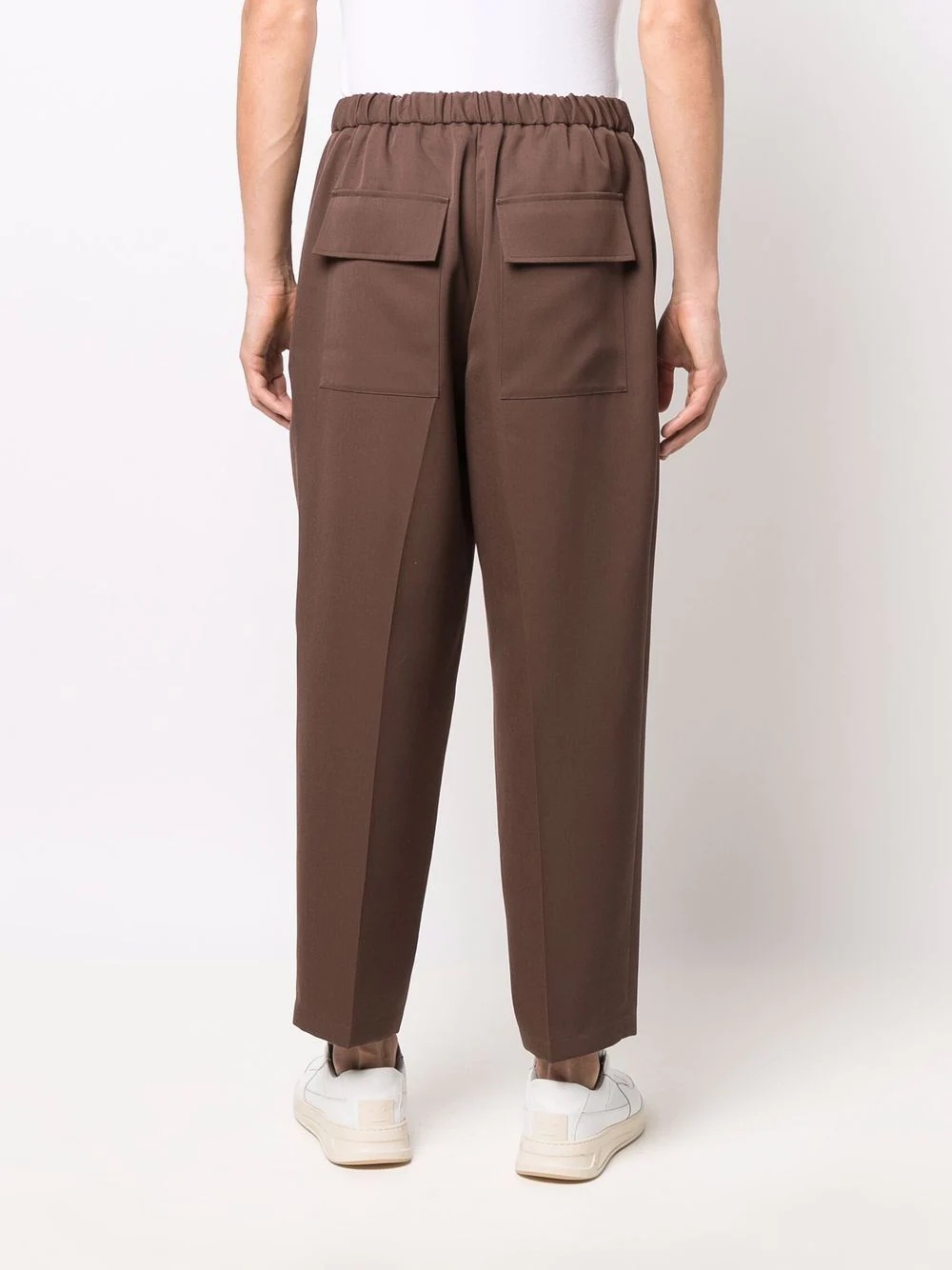 wool straight-leg trousers - 4