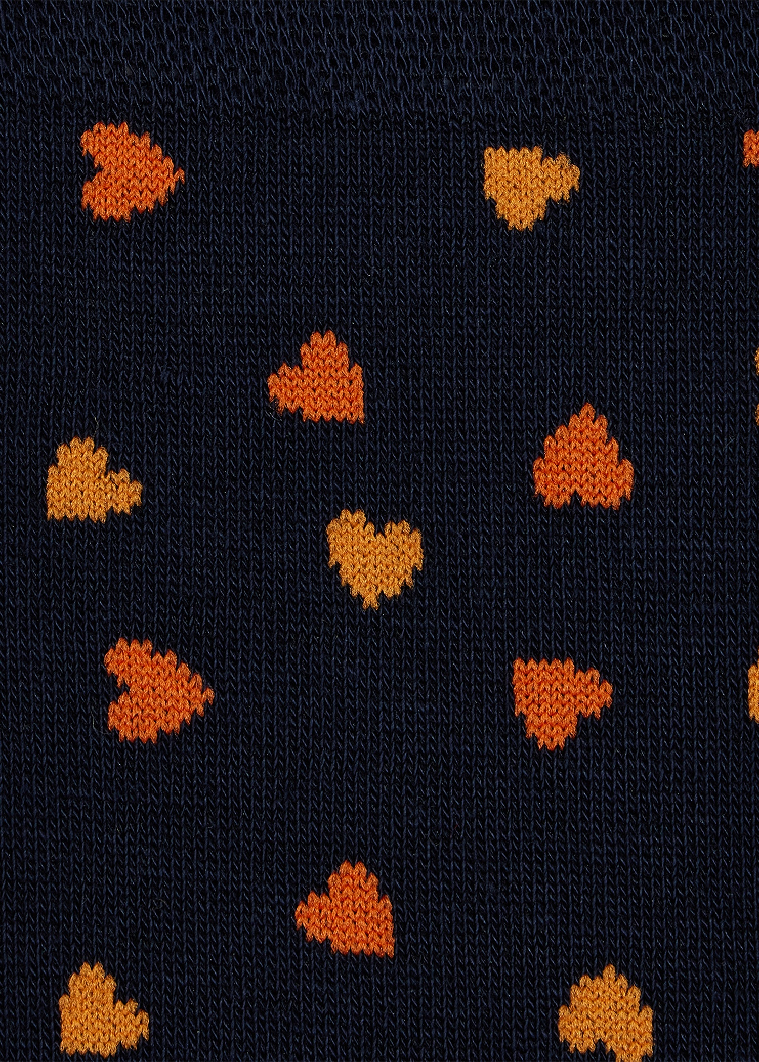 Navy Blue Cotton-Blend Heart Socks - 3