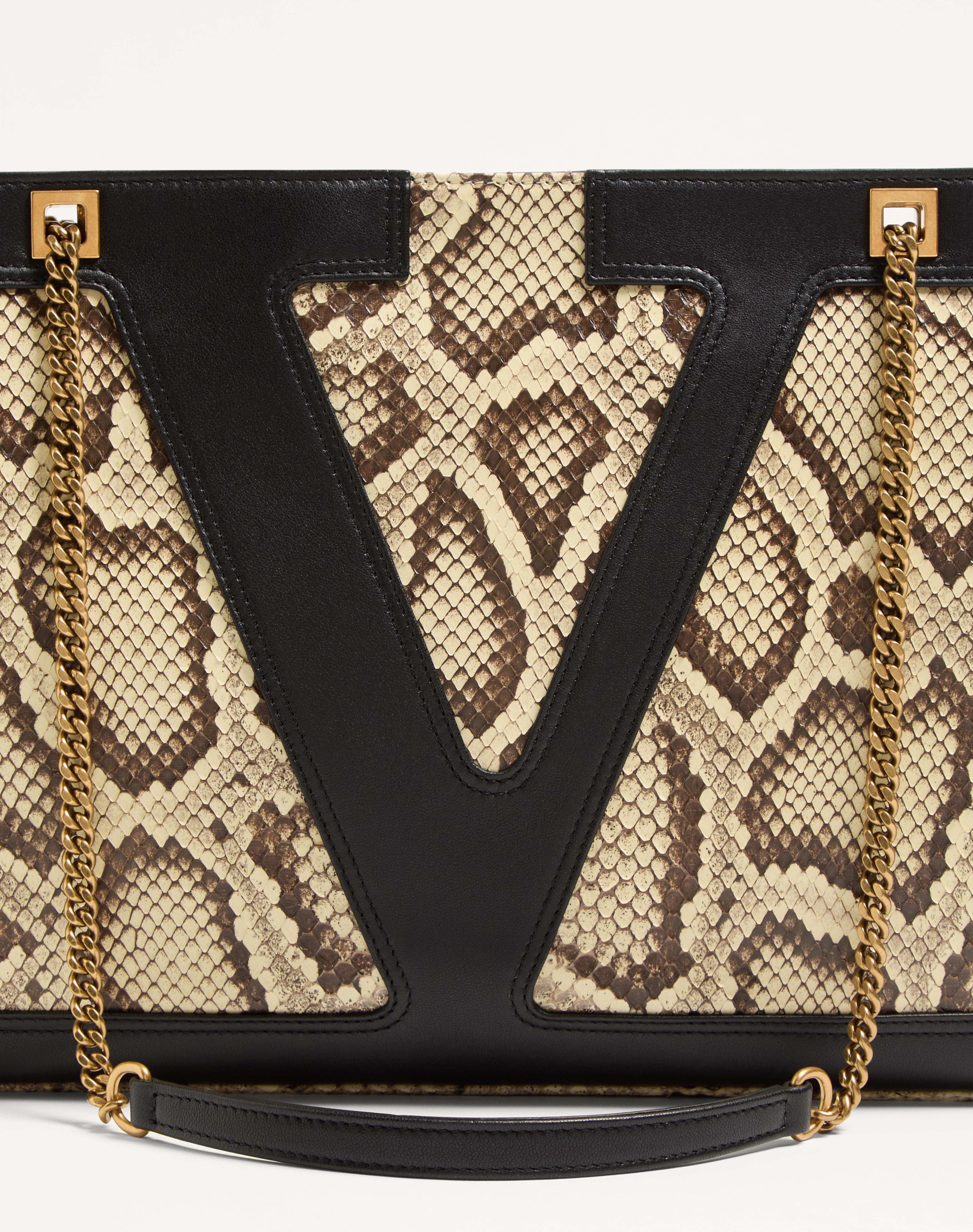 VALENTINO GARAVANI VIVA SUPERSTAR MEDIUM PYTHON SHOPPING BAG - 8
