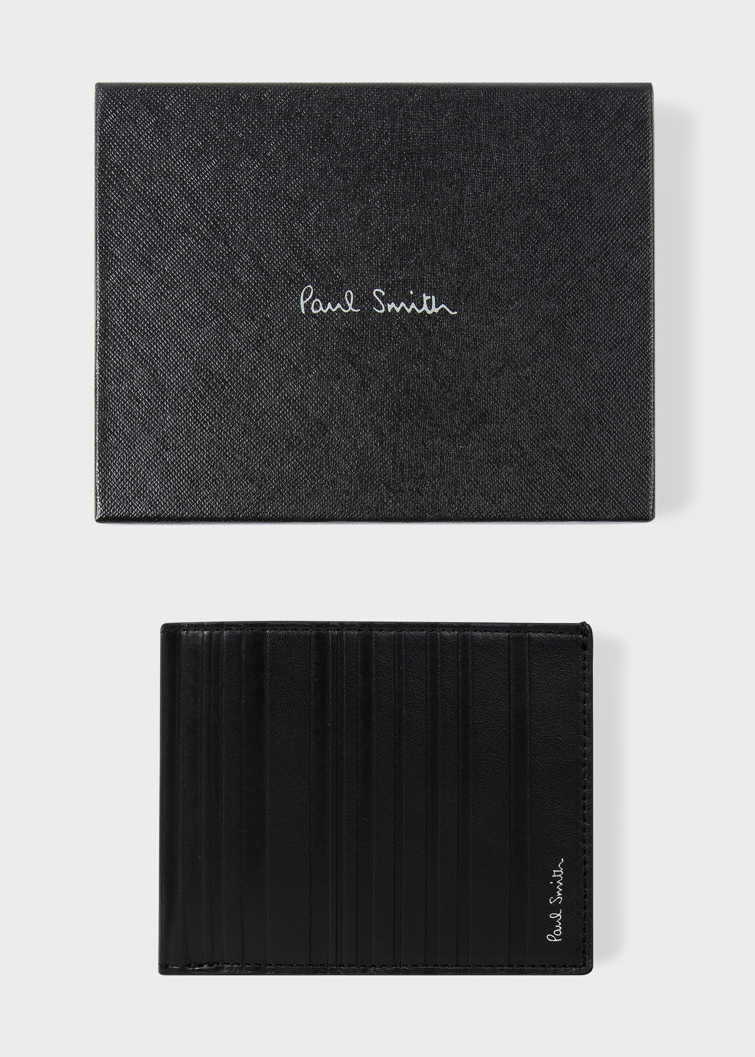 Black 'Shadow Stripe' Billfold Wallet - 5