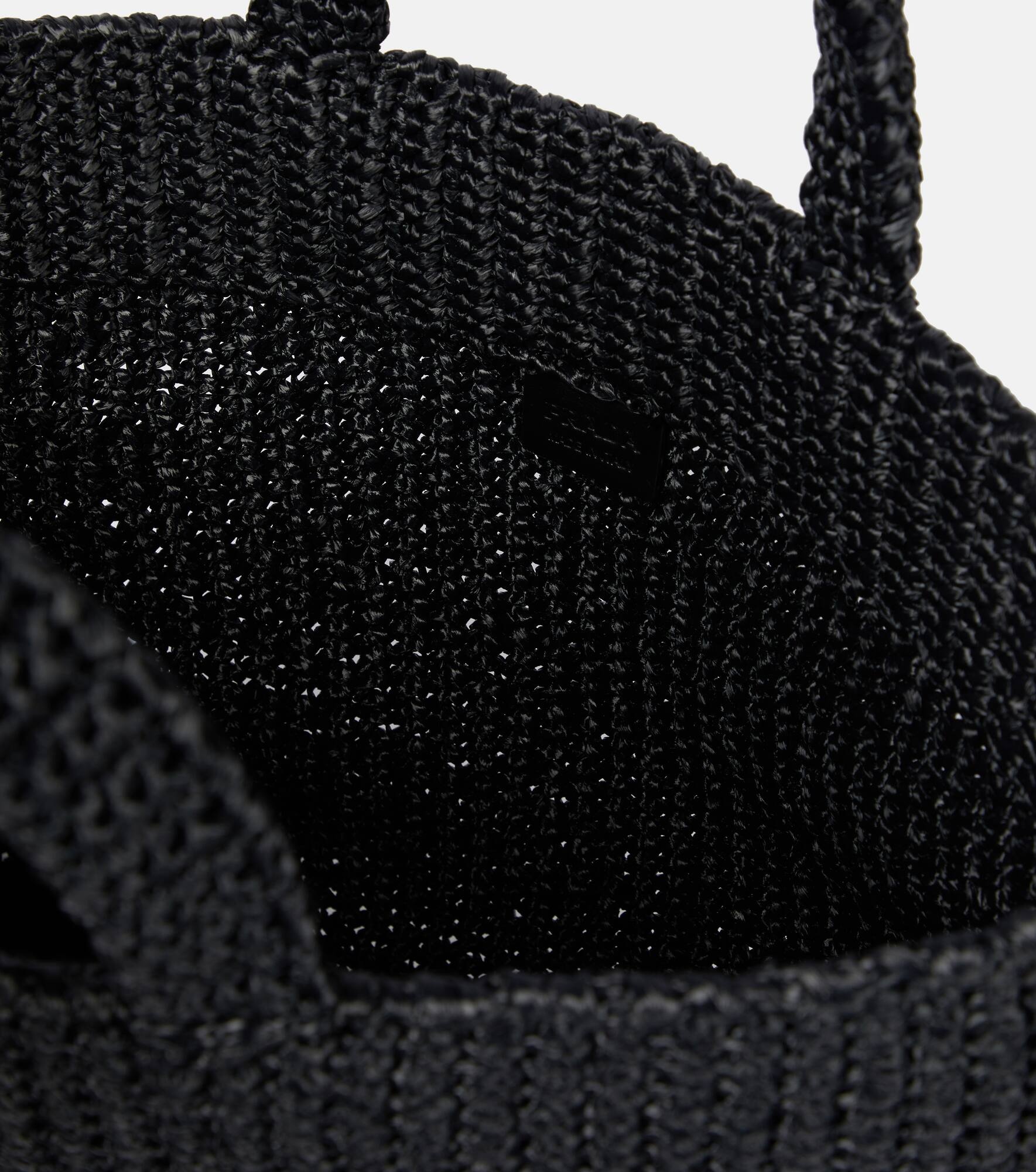 Logo raffia-effect shopper - 3