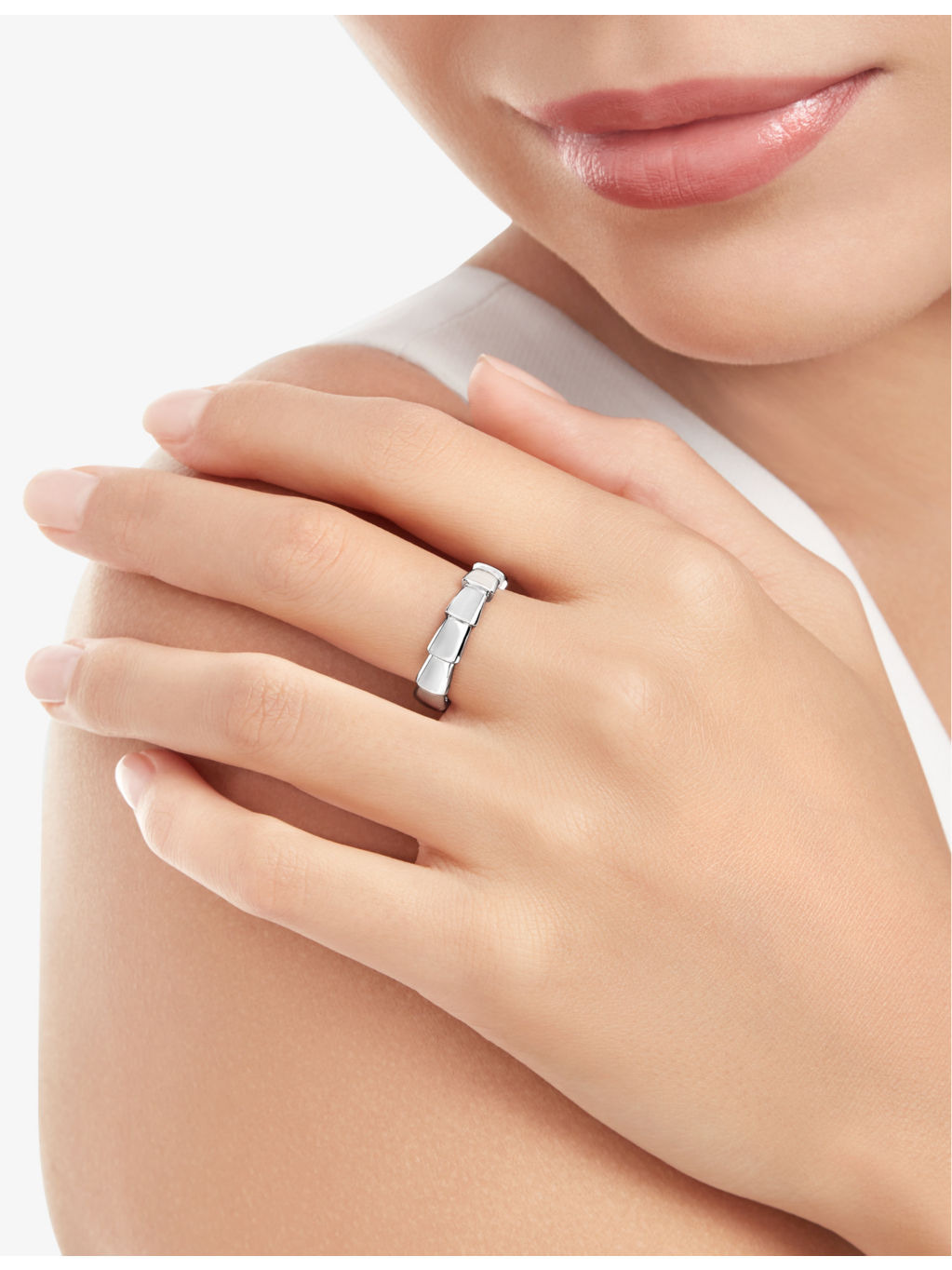 Serpenti Viper 18ct white-gold wedding band - 4