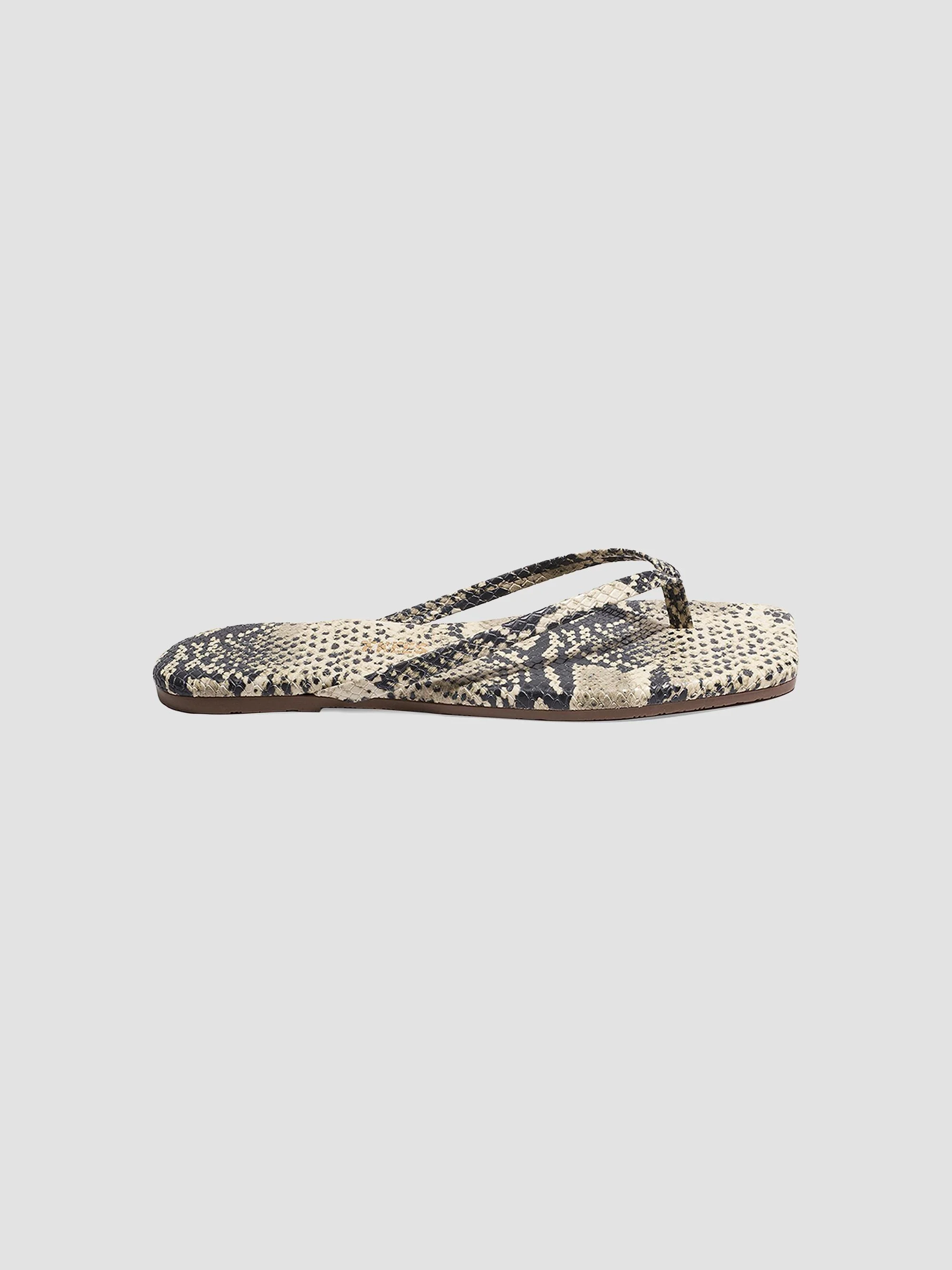 Women's Snakeskin-Embossed Faux-Leather Flip-Flops - Sandsnake - 1