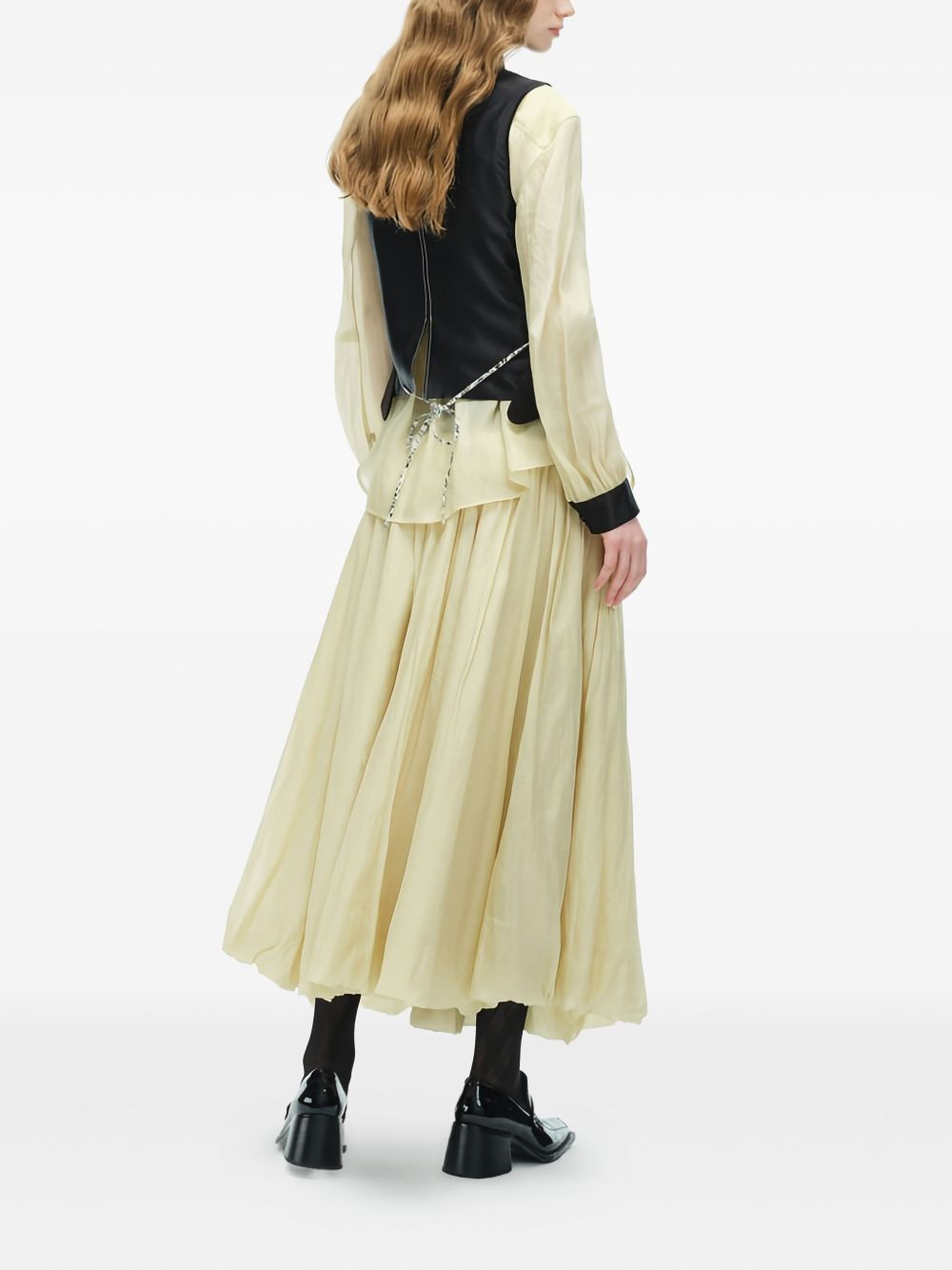 elastic-waistband gathered skirt - 4