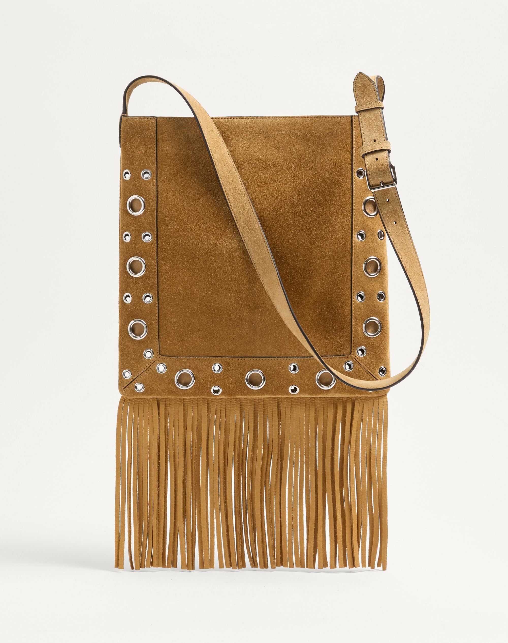 VALENTINO GARAVANI NELLCÔTE SUEDE SHOULDER BAG WITH FRINGES - 4