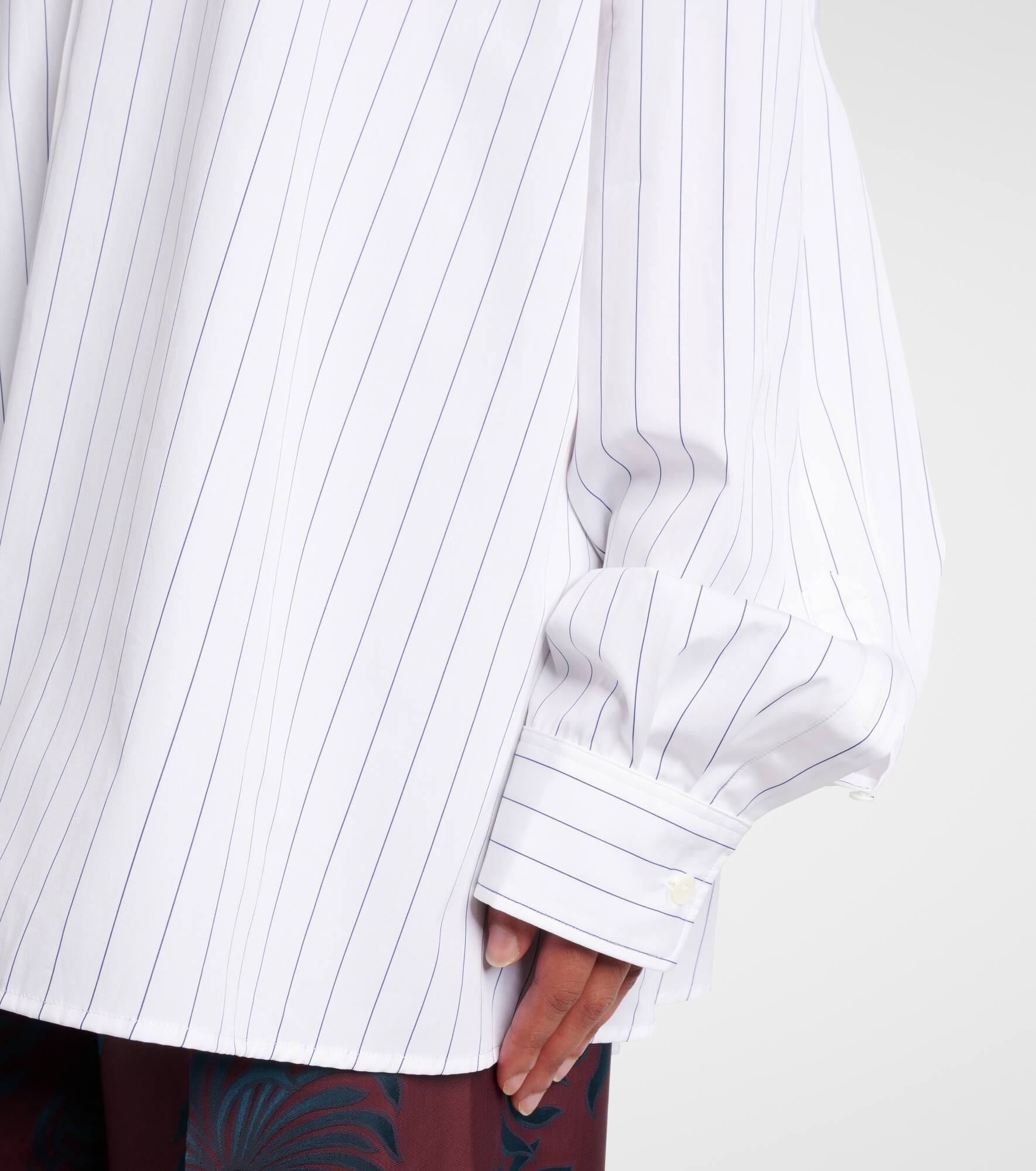 Oversized striped cotton poplin shirt - 5