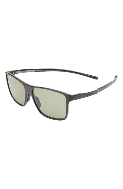 TAG Heuer Boldie 57mm Rectangular Sport Sunglasses in Matte Black /Green Polarized outlook