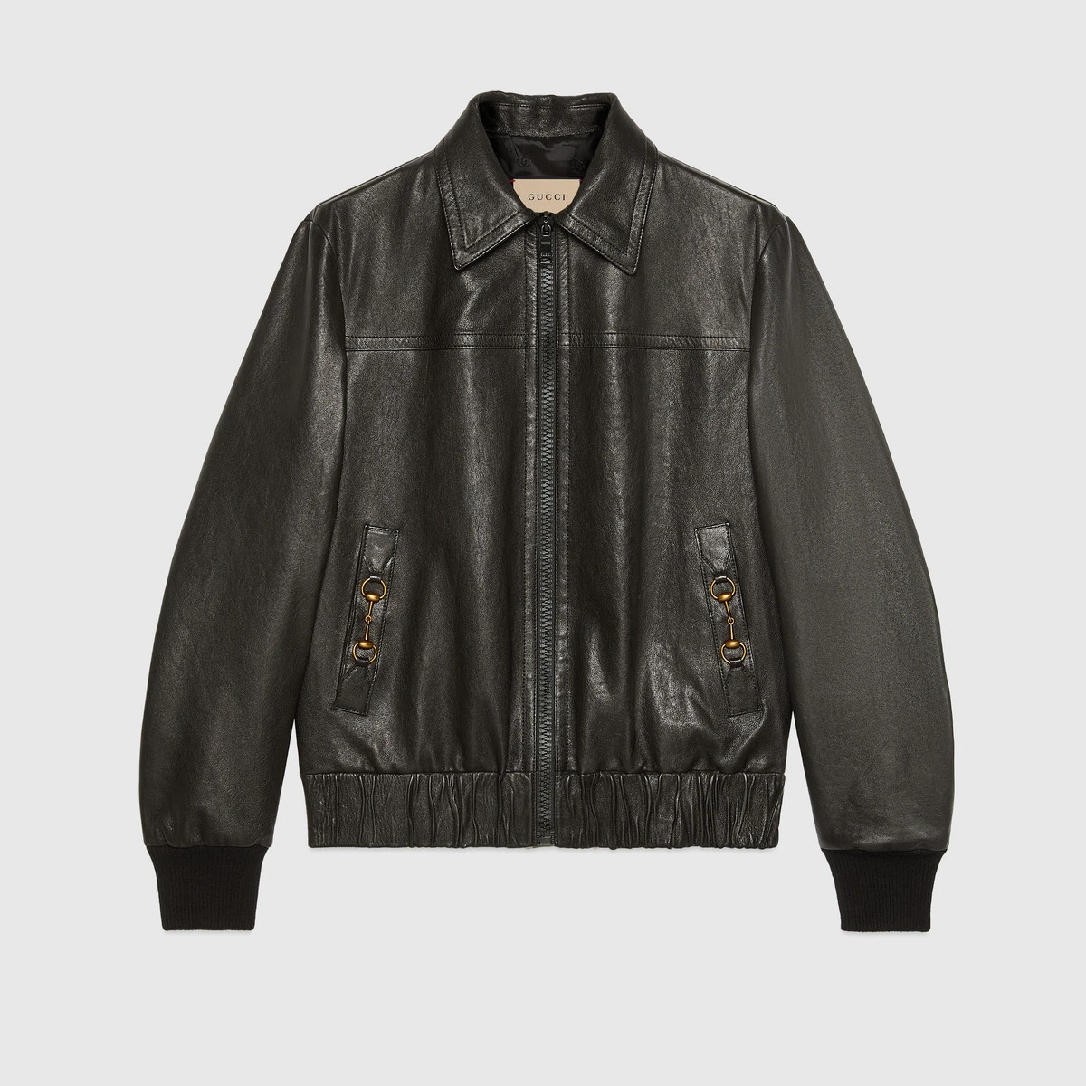 Leather bomber jacket - 1