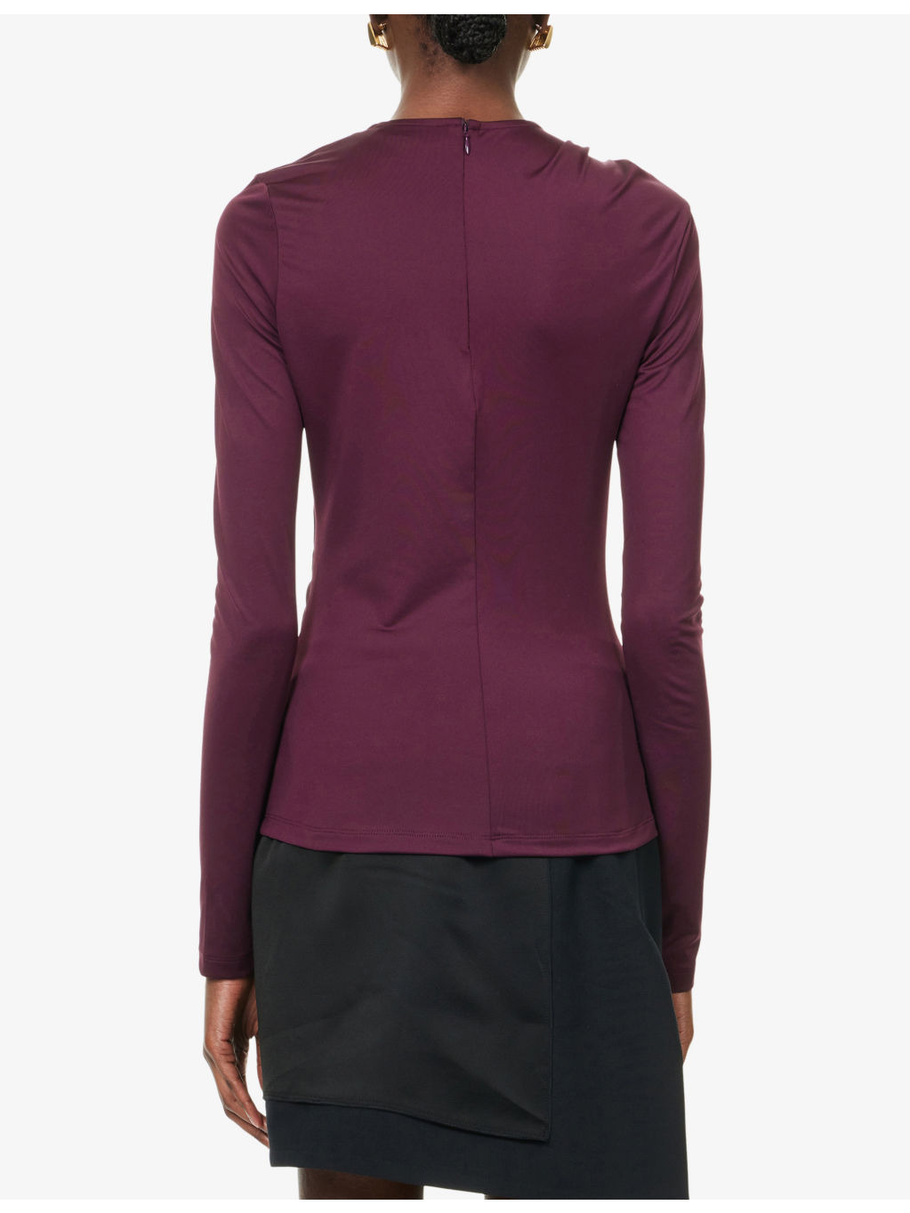 Twist Long-Sleeves Stretch-Woven Top - 4