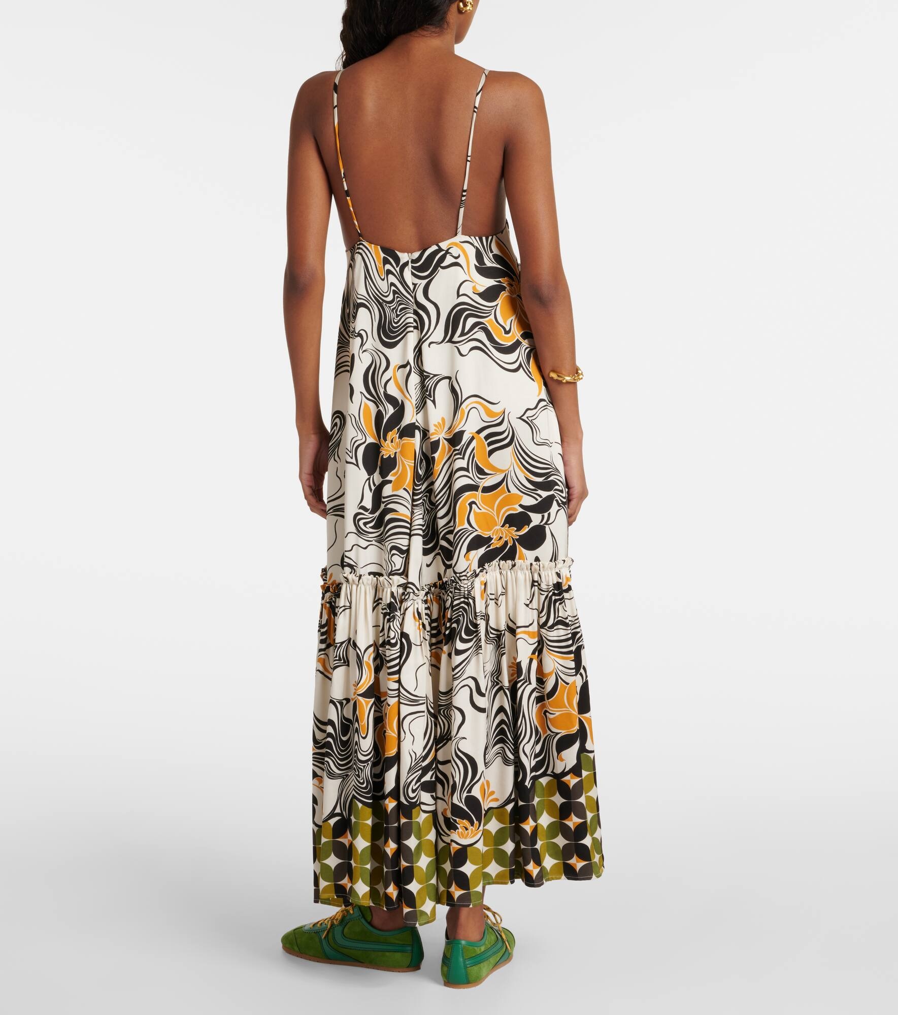 Printed satin maxi dress - 3