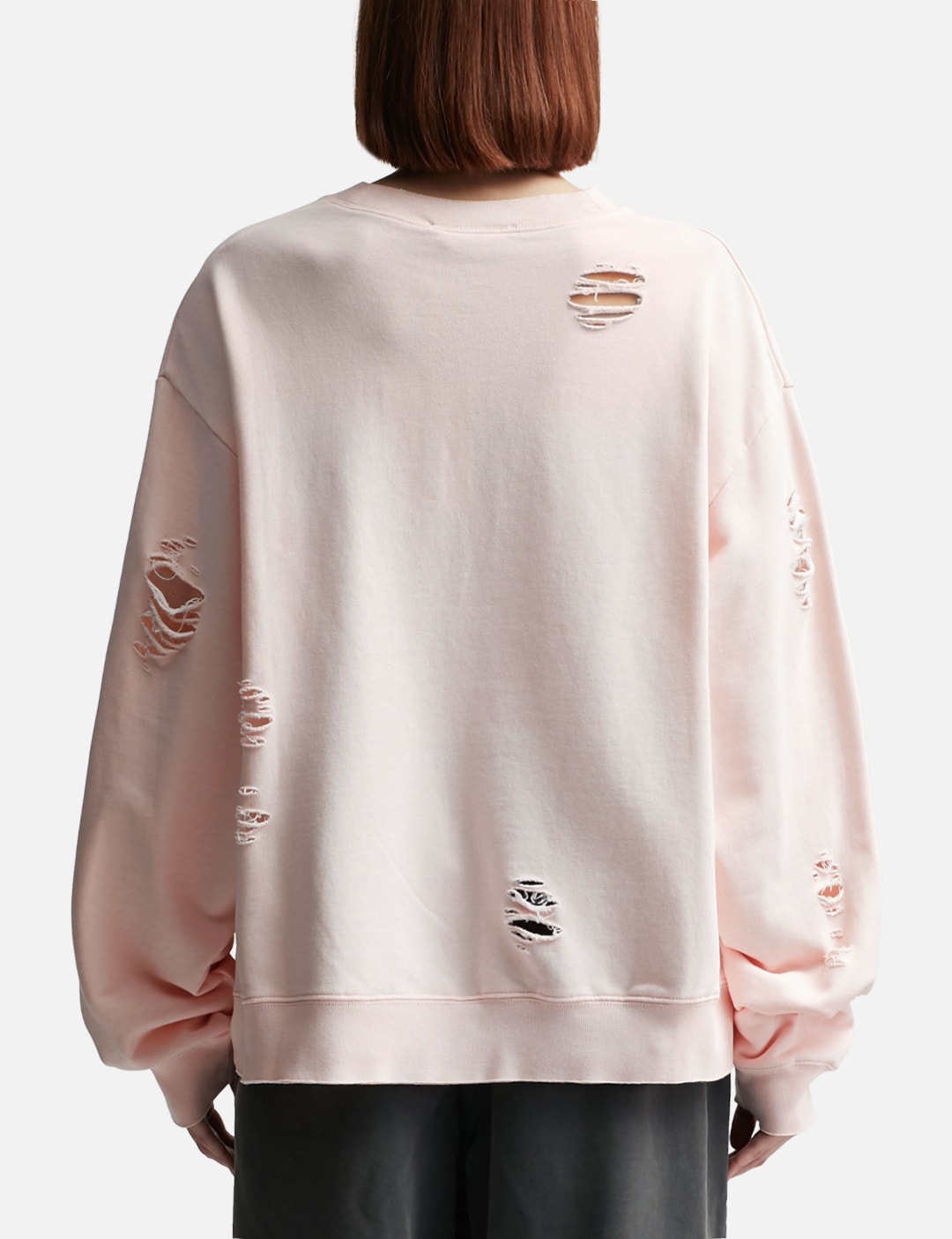 LOGO PRINT DISTRESSED SWEATER - 3