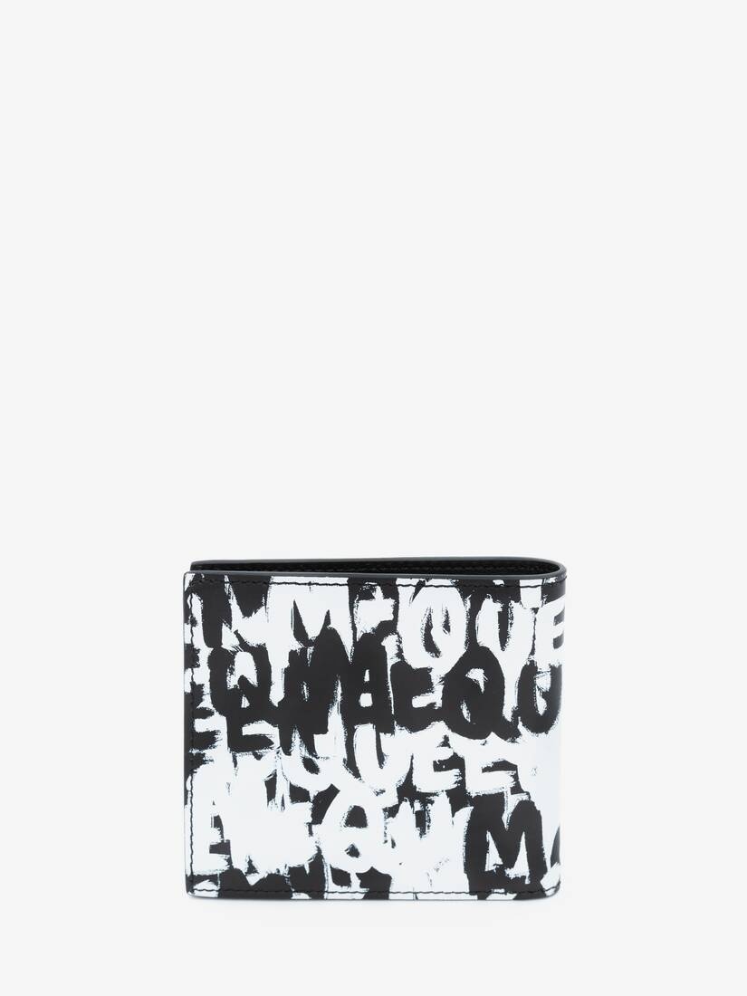 Mcqueen Graffiti Billfold Wallet in Black/white - 3