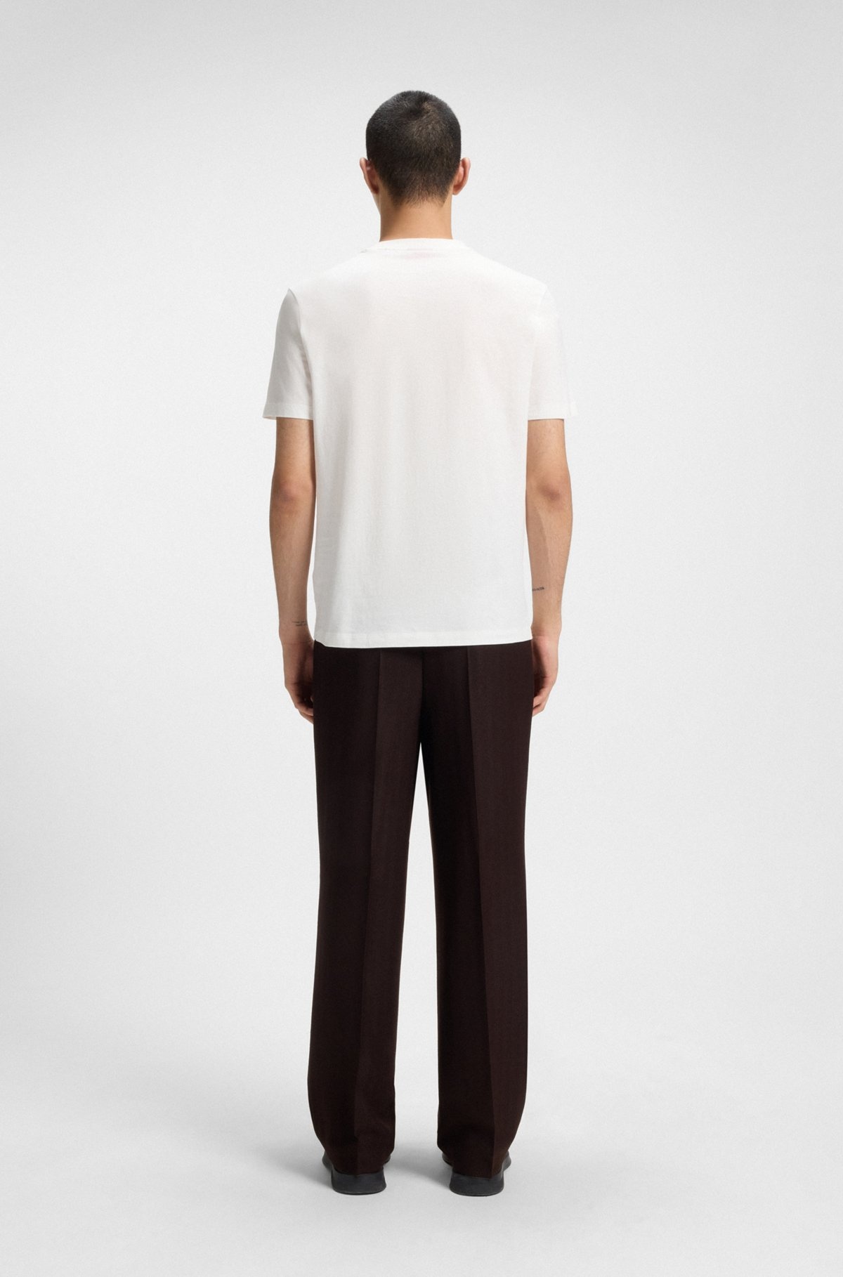 COTTON-JERSEY T-SHIRT WITH HERRINGBONE LOGO - 5