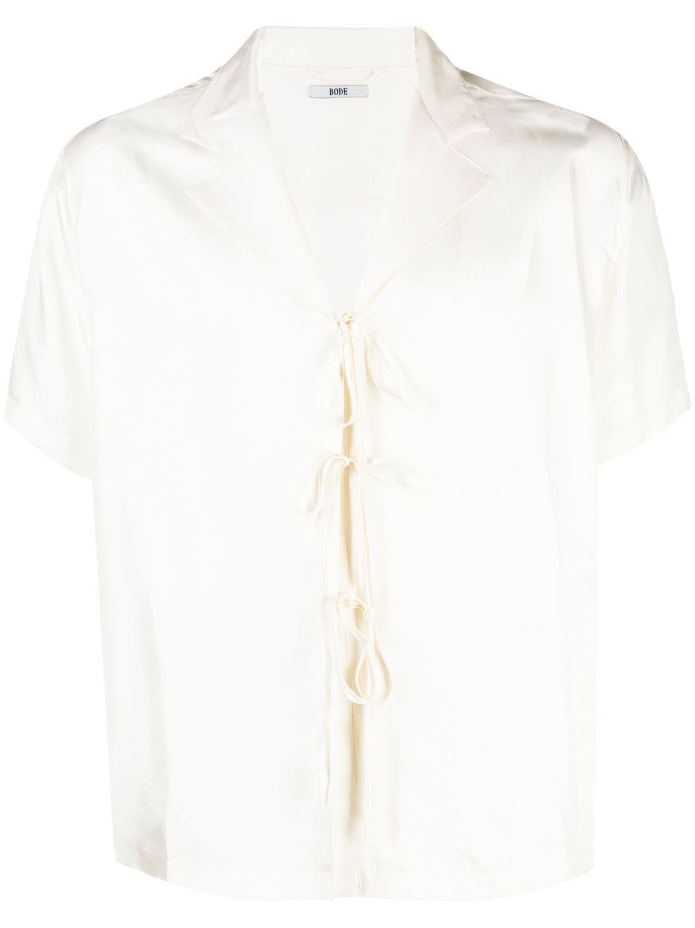 front-tie silk shirt - 1