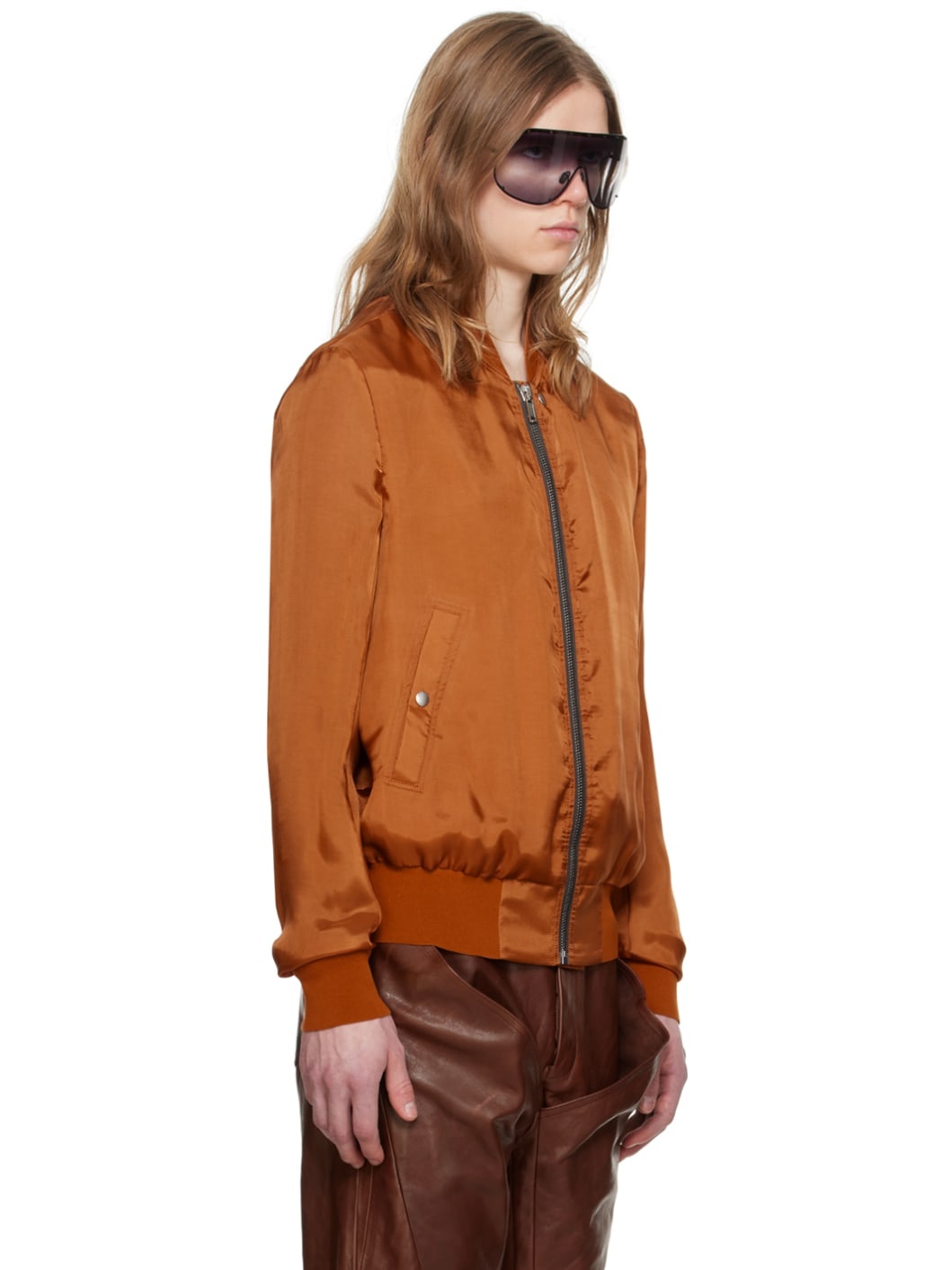 Orange Classic Flight Bomber Jacket - 2